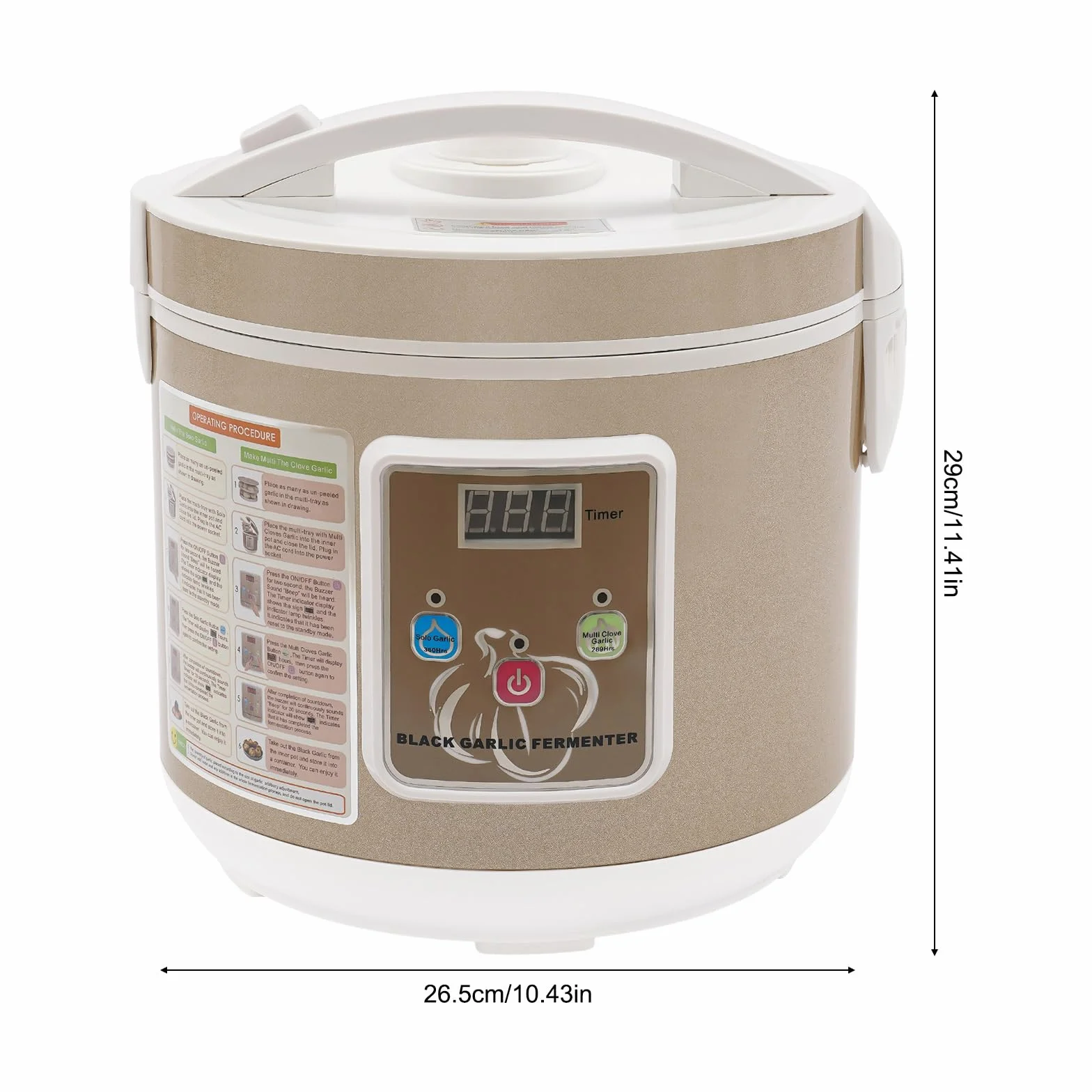 Fermentador de ajo negro 5 litros automático 12-15 días control calefacción constante 360°