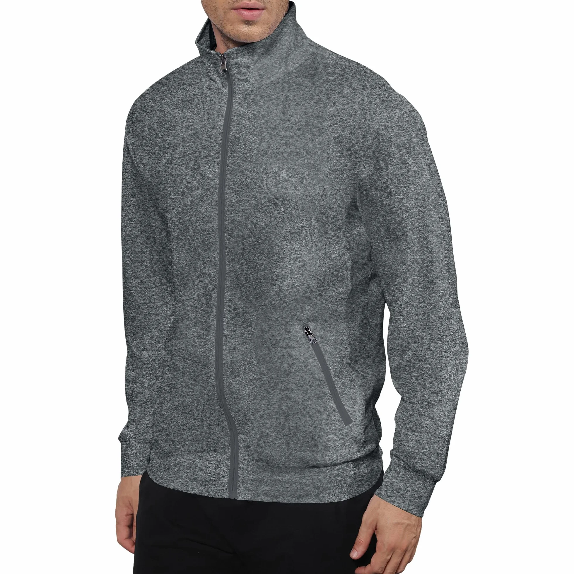 CTU Sudadera para hombre con cremallera completa, elástica, ligera, manga larga