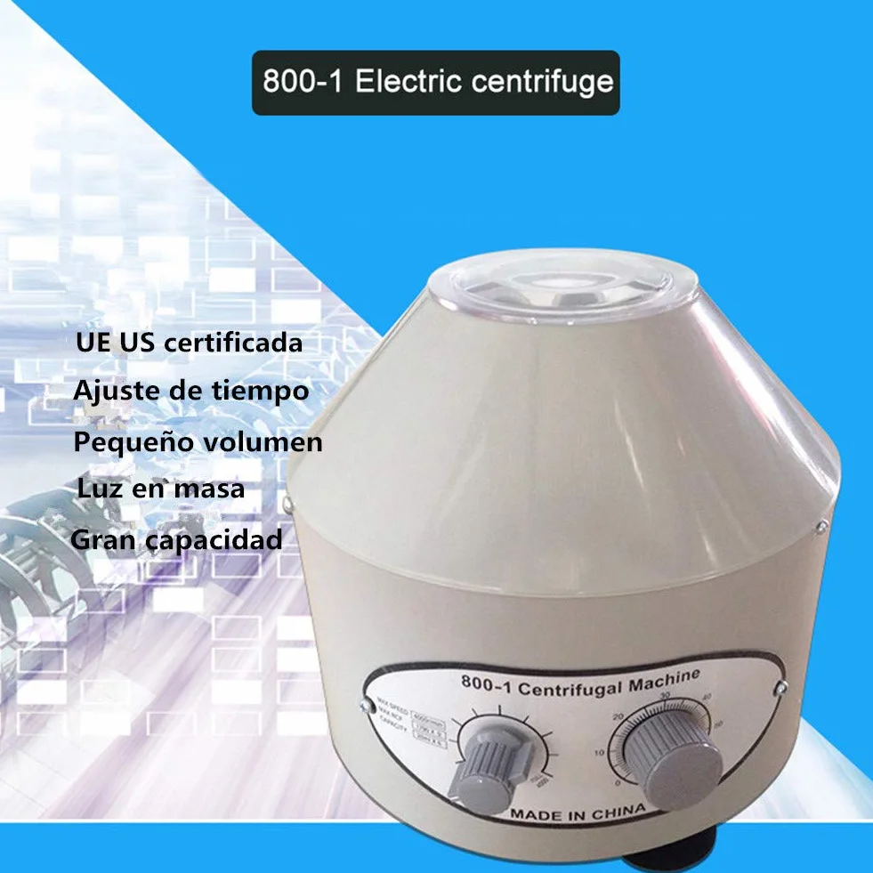 Centrífuga de Laboratorio Eléctrico de Escritorio 0-4000 rpm Temporizador 0-60min con Tubos 6x20ml Enchufe EU