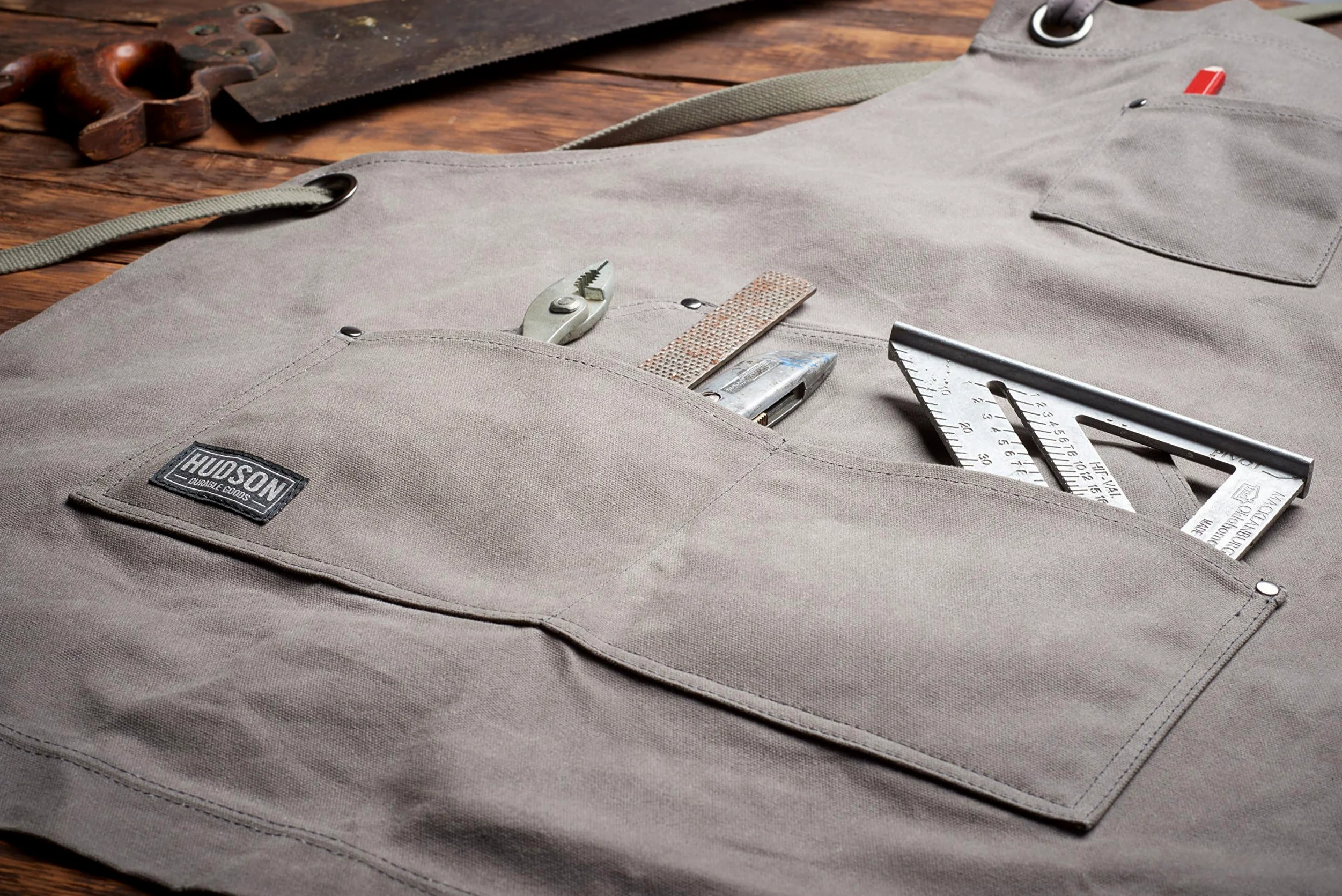 Hudson Durable Goods Delantal de lona encerado resistente