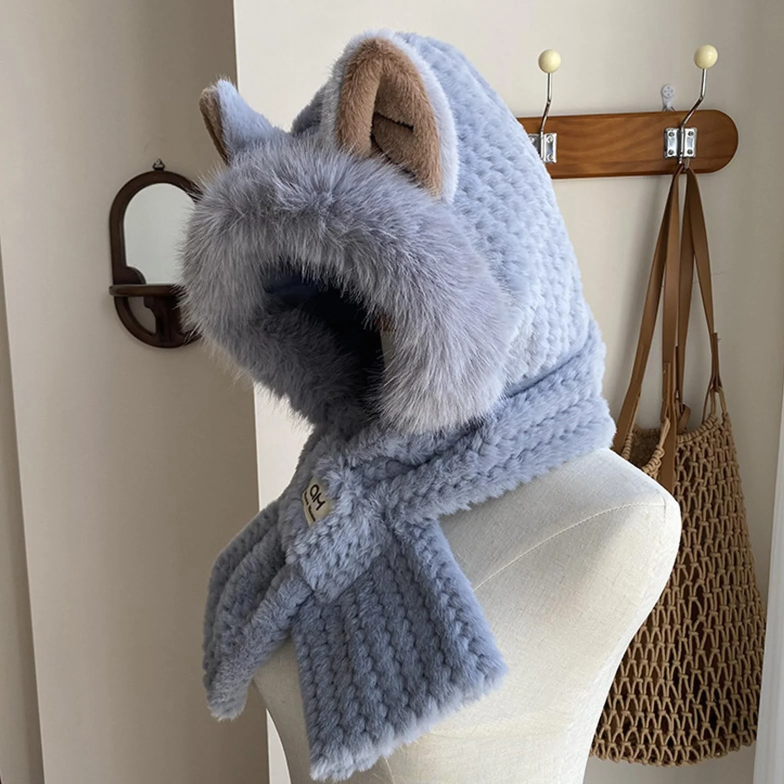 TYXHXTF Bufanda Calentador de Cuello y Gorro de Invierno Cálido, Sombrero Térmico de Inviernos, Sombreros de Esquí, Sombrero Zorro de Invierno Resistente al Viento