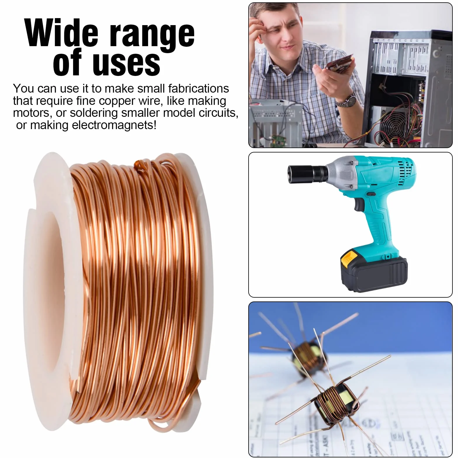 Alambre de Cobre 0,5 mm Rollo 10 Metros para Soldar y Joyería Artesanal