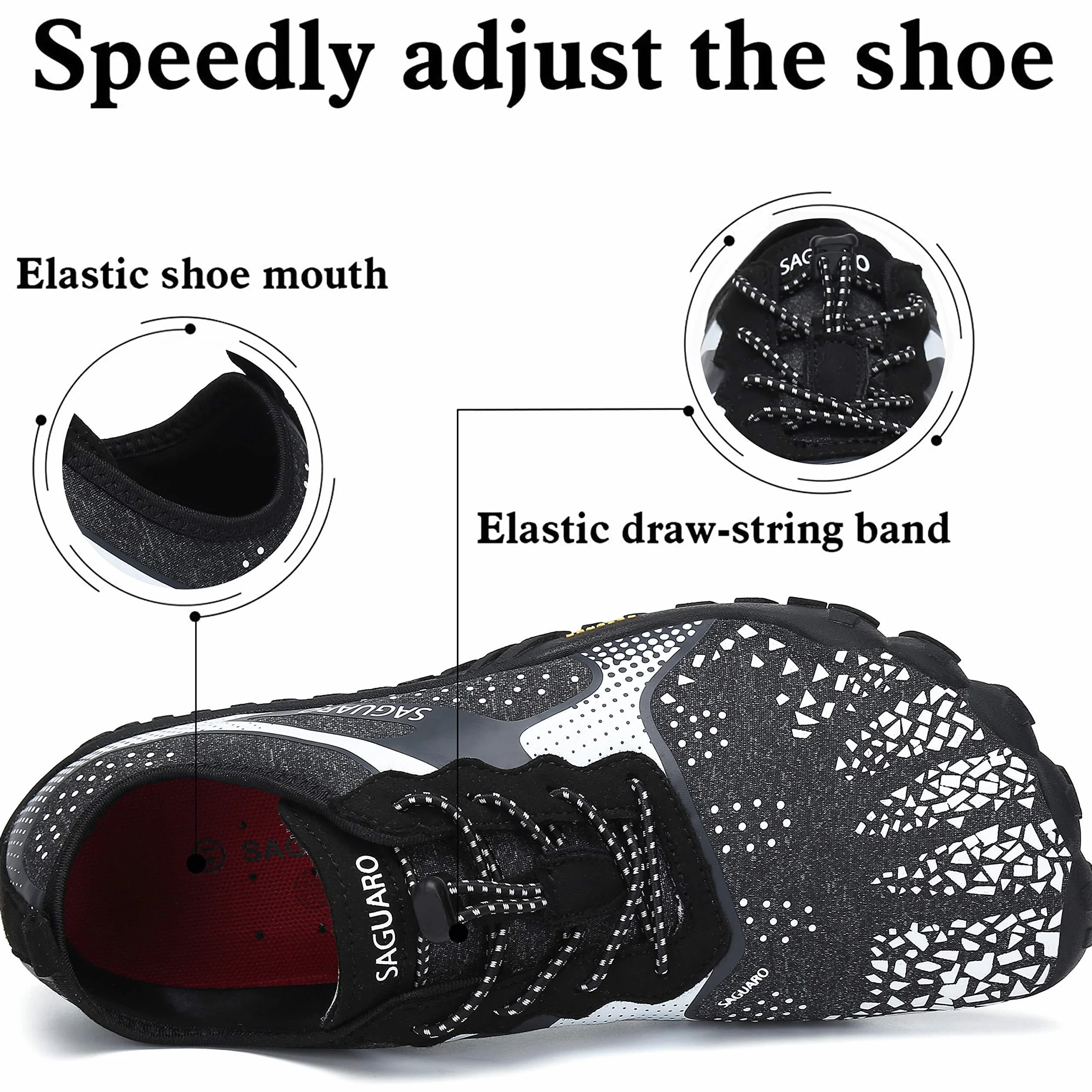 SAGUARO Zapatillas Barefoot Mujer Hombre Calzado Minimalistas Transpirable Zapatos de Trail Running para Fitness Trekking Gr.35-48