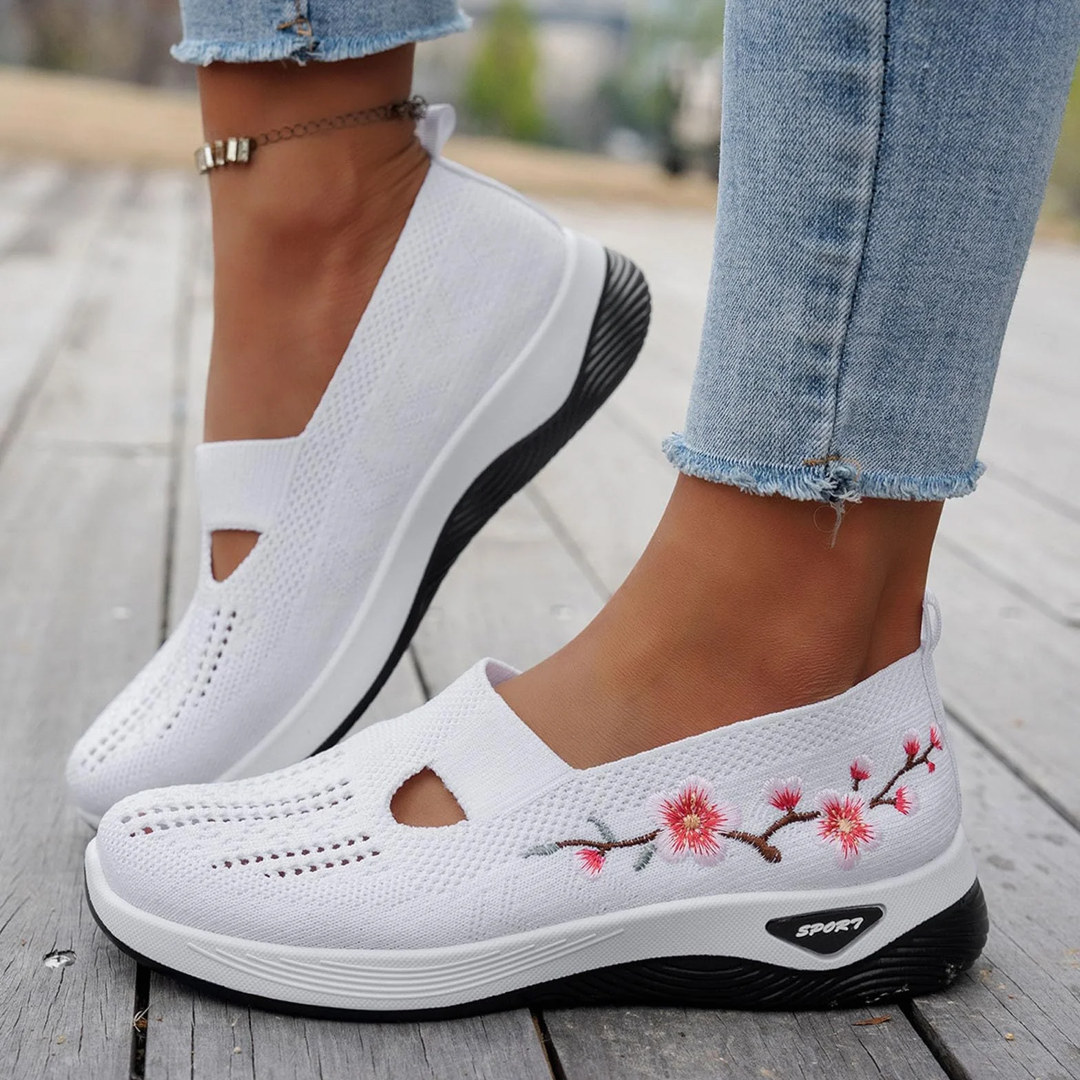 Zapatillas Ortopedicas para Mujer Zapatos sin Cordones para Caminar Ortopedicos Zapatos Mujer Comodos y Ligeros Sandalias Transpirables y Antideslizantes Zapatillas Malla