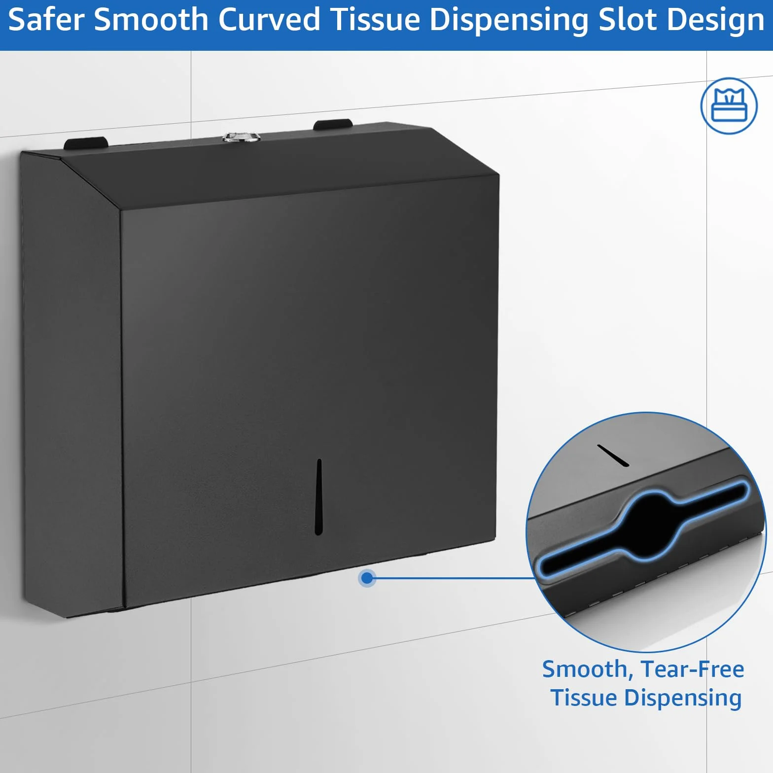 Dispensador de toallas de papel de acero inoxidable, montaje en pared, triple pliegue, gran capacidad, comercial
