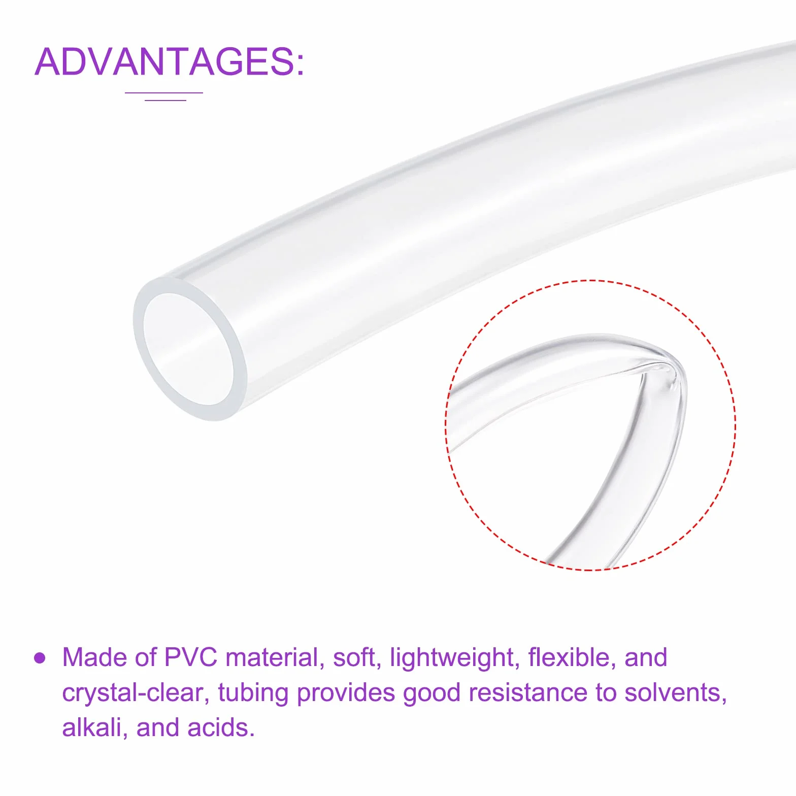 Manguera Flexible Tubo PVC Transparente 20mm Di 25mm 2m Longitud Jardín Aire