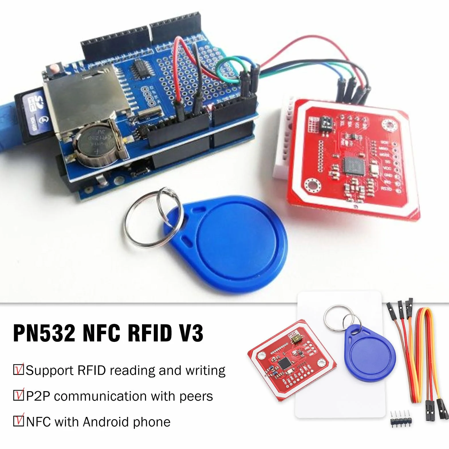 PN532 NFC NXP Módulo RFID V3 Kit Lector I2C SPI HSU 2 Piezas