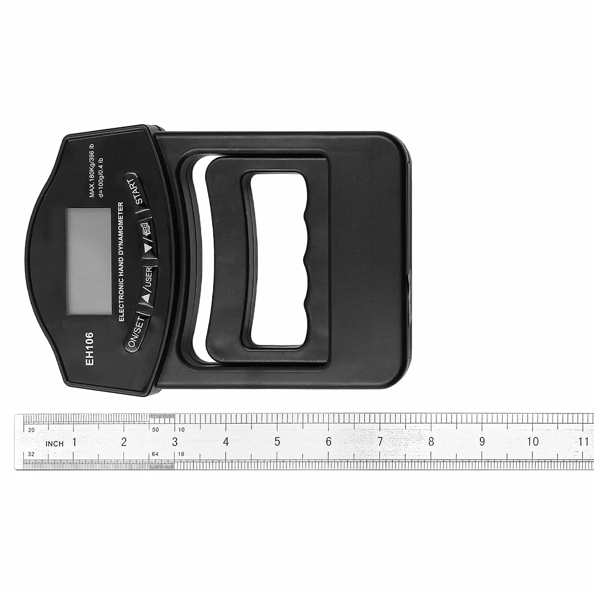 Dinamómetro de Mano Digital Probador de Fuerza de Agarre 396 Libras USB Recargable Pantalla LCD