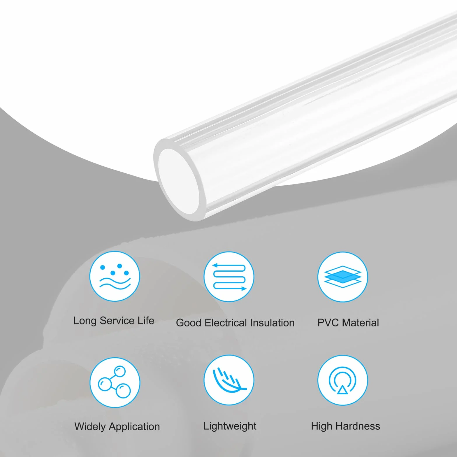 Tubo acrílico redondo transparente 17 mm DI 21 mm DE 350 mm para lámparas