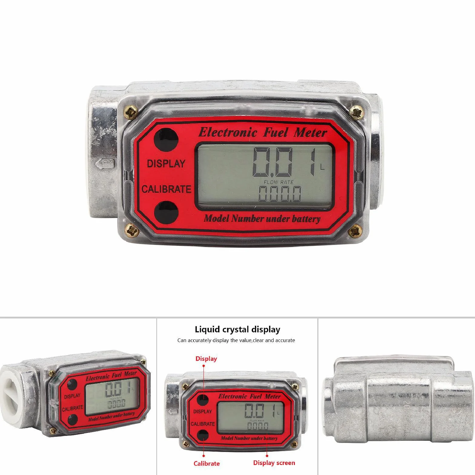 Medidor De Flujo Digital De Turbina Diesel 10-200L 1 Npt Llw-25