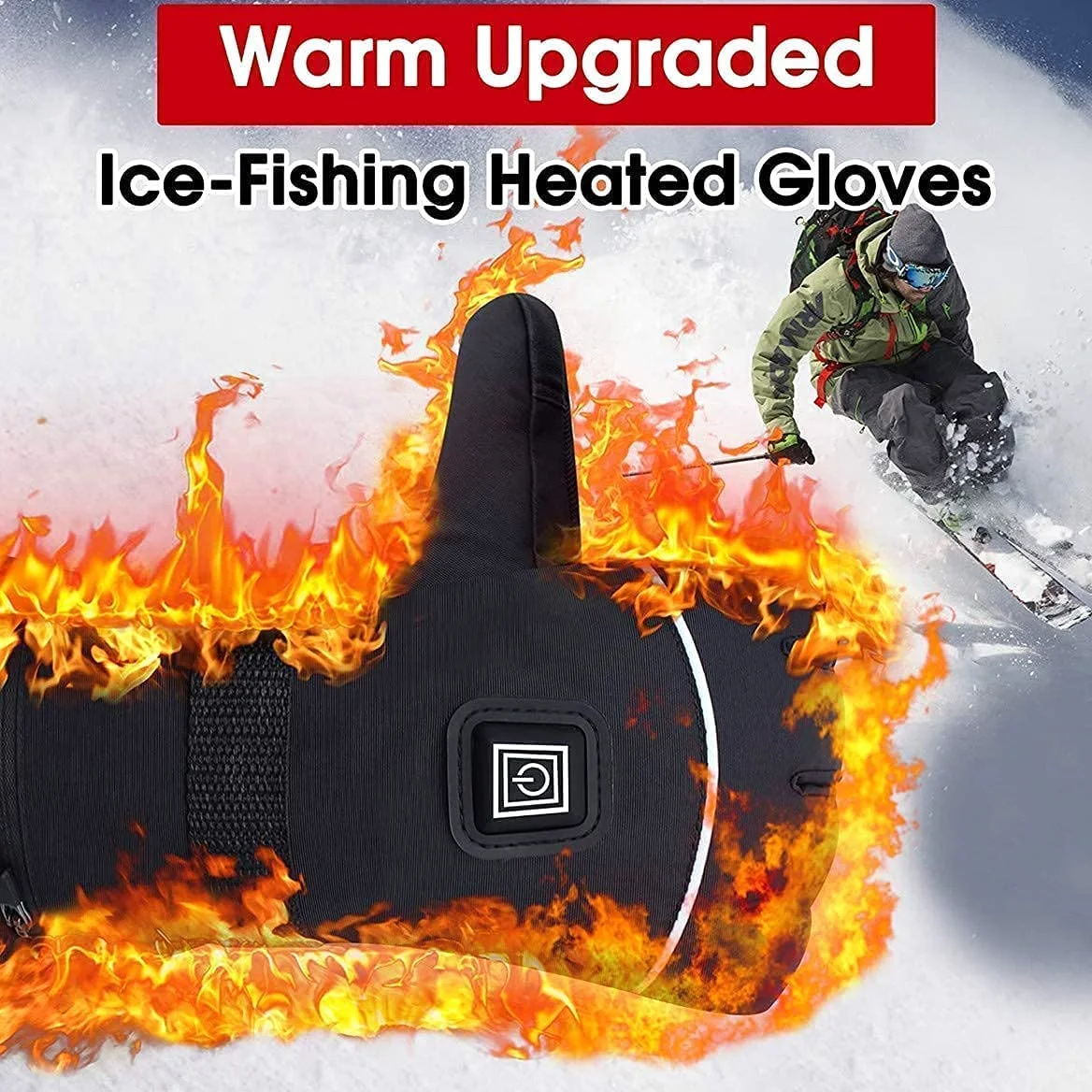 Guantes térmicos eléctricos, Guantes térmicos aislados con Pantalla táctil, Guantes térmicos para esquí de Motocicleta, Guantes Impermeables con 3 Niveles de Calentamiento a baterí