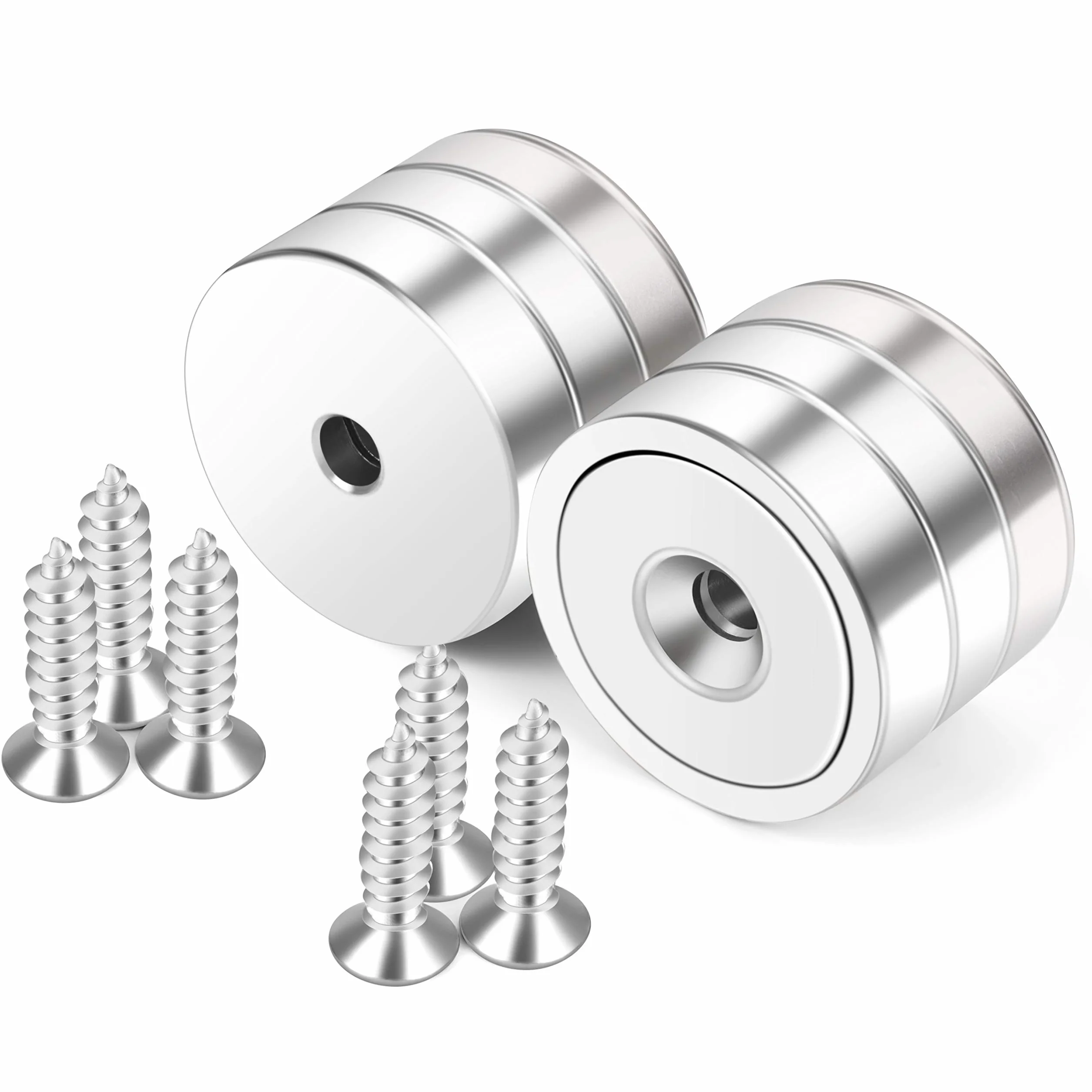 Neosmuk Imanes con agujero avellanado 32 mm base magnética fuerte acero inoxidable