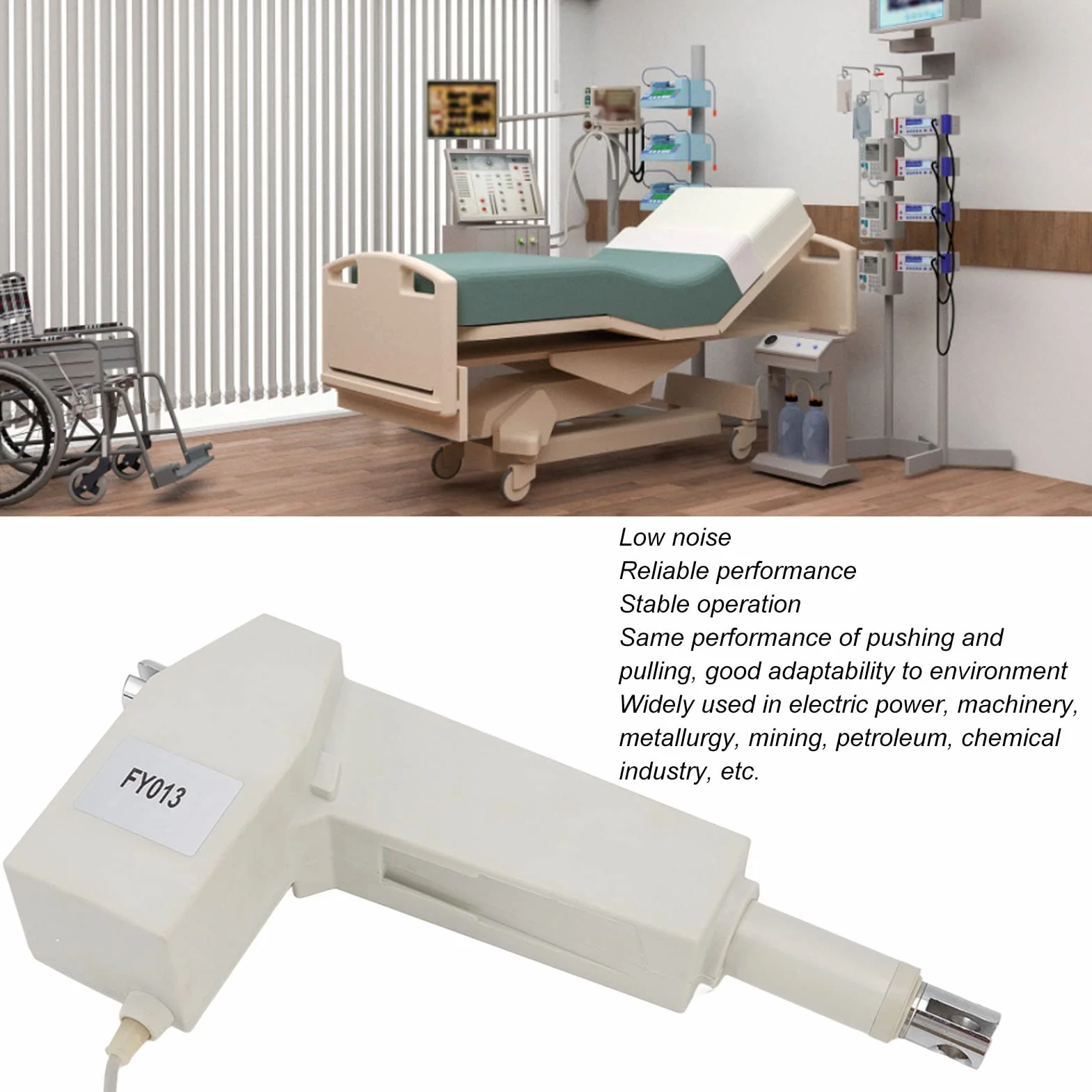 Fockety Actuador Lineal 200mm 24V 8000N 4mm/s Eléctrico con Interruptor de Límite Interno
