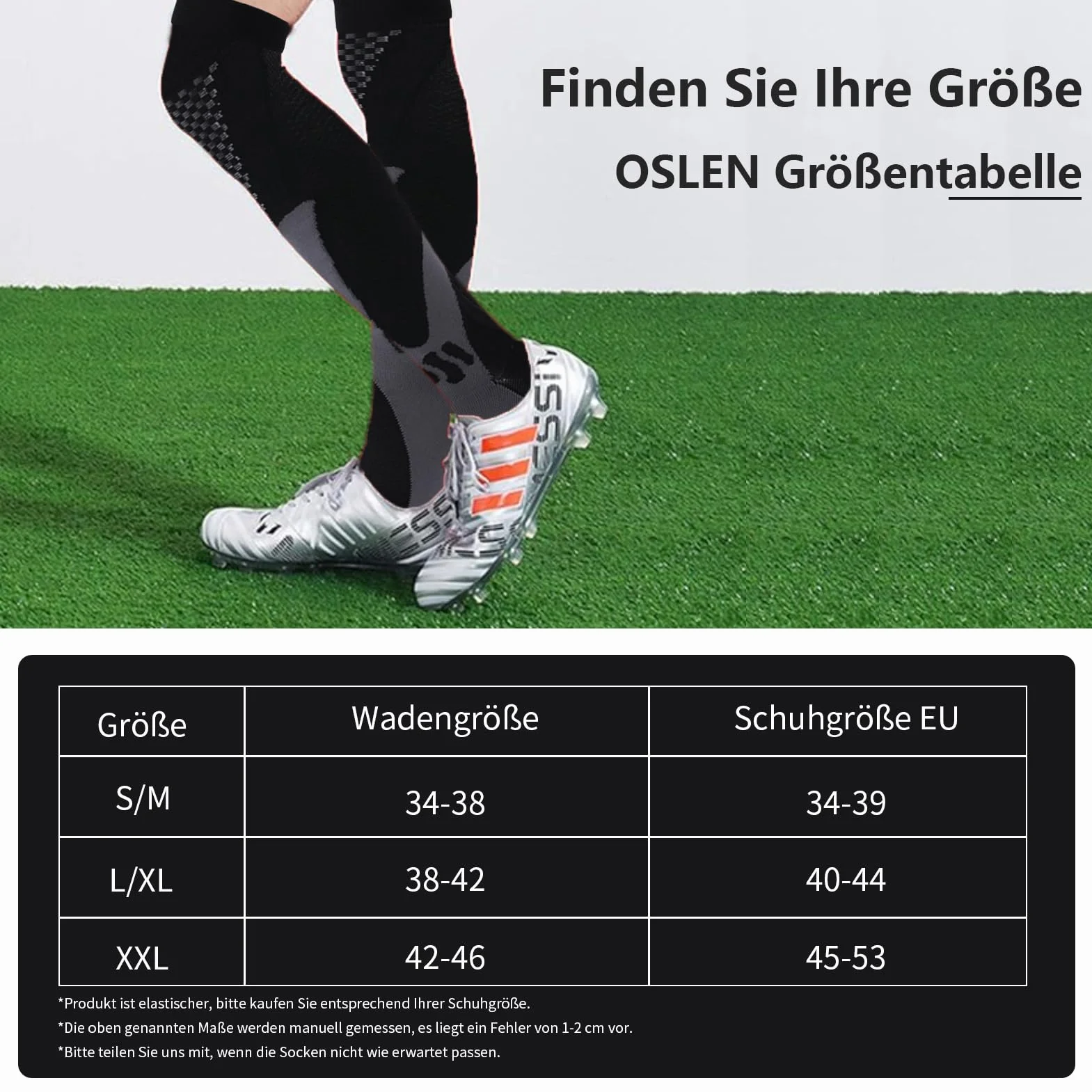 OSLEN Medias de compresión para hombre, calcetines de compresión para hombre y mujer, calcetines de compresión para deportes, vuelo, correr, viajes, ciclismo, fútbol, enfermeras, 15-20 mmHg