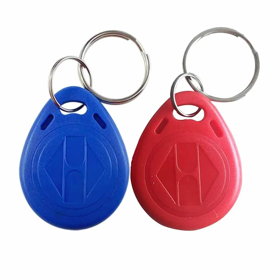 HERNAS 100pcs 125KHz RFID Key Fob Tarjeta de Control de Acceso ABS EM4100 Llavero ISO14443A Solo Lectura