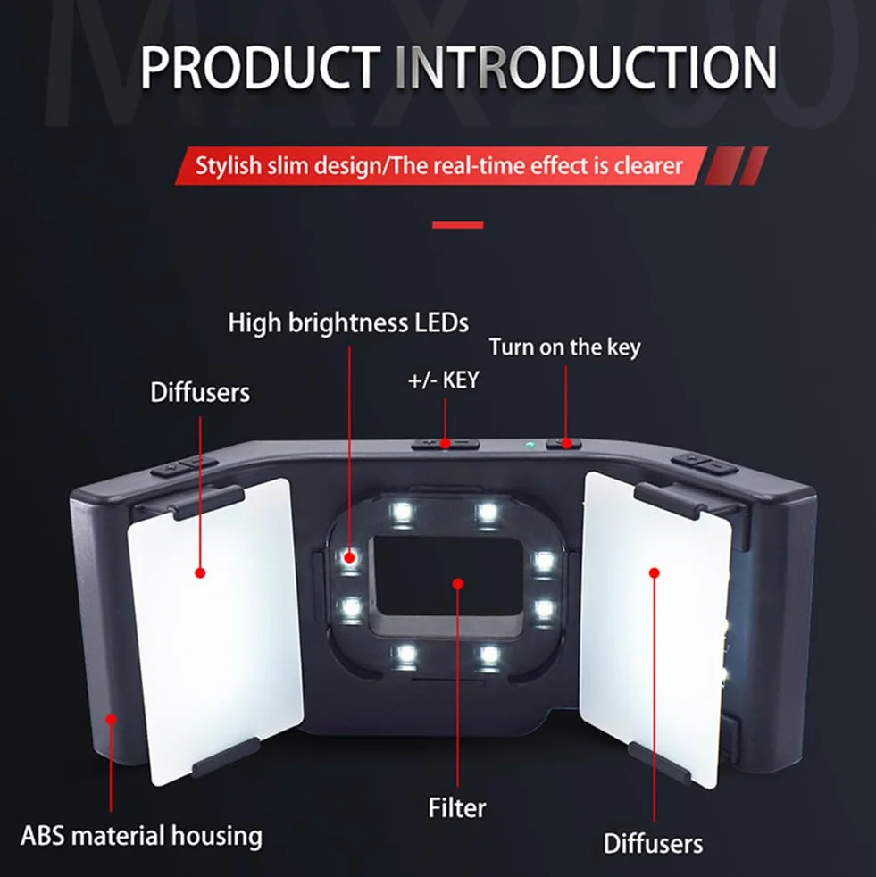 Luz de Fotografía Dental LED para Relleno Oral, Iluminación para Dentista