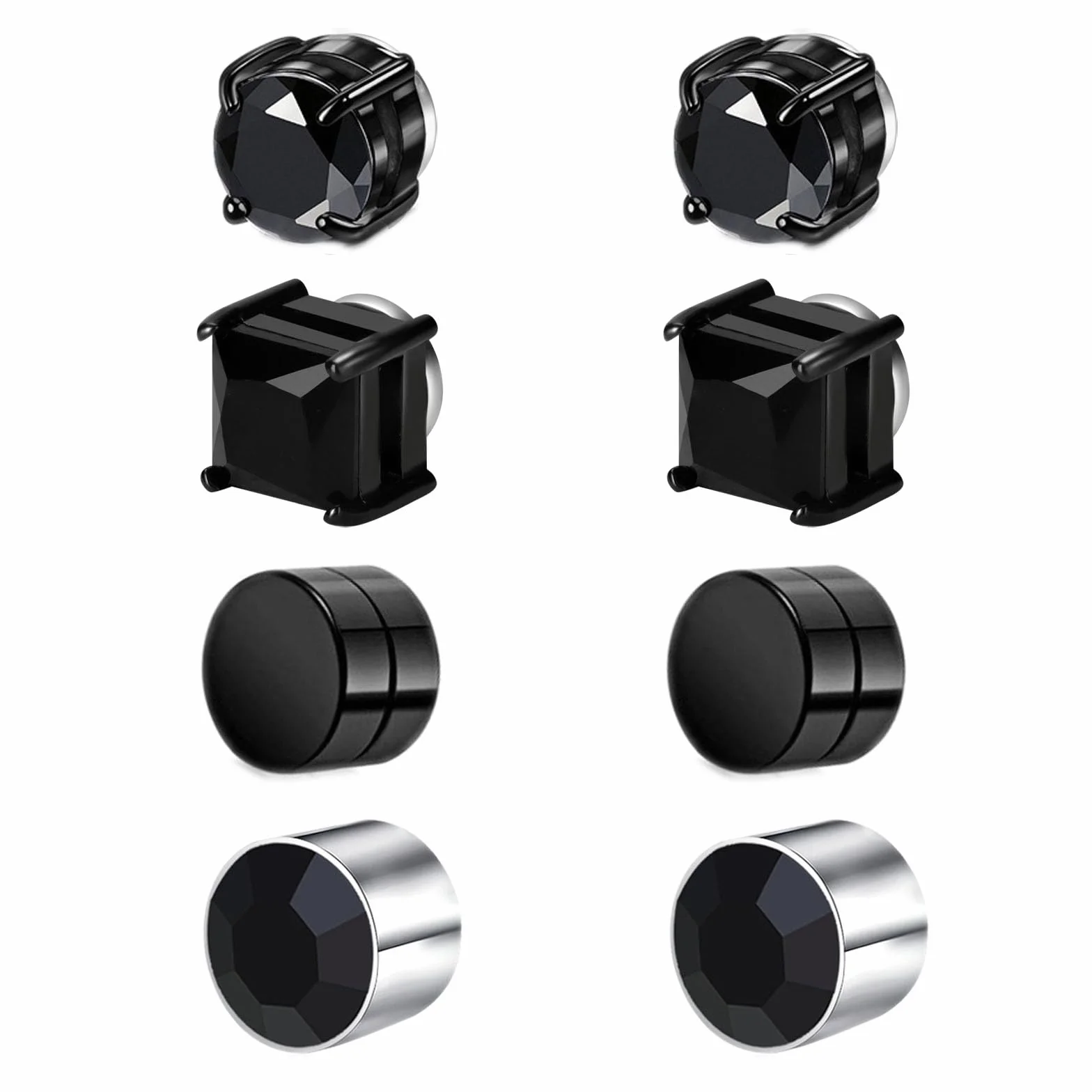 Pendientes magnéticos Acero inoxidable Pendientes sin perforar Pendientes punk CZ