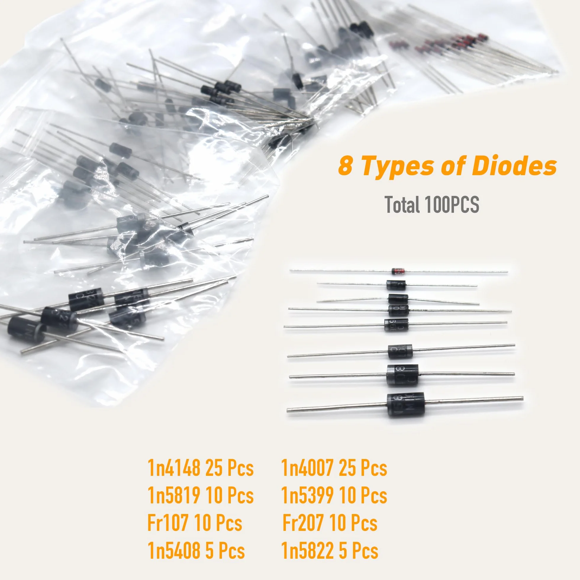 DIYoung Kit de Componentes Electrónicos 1390pcs, Resistencias, Diodos Led, Condensadores, Transistores