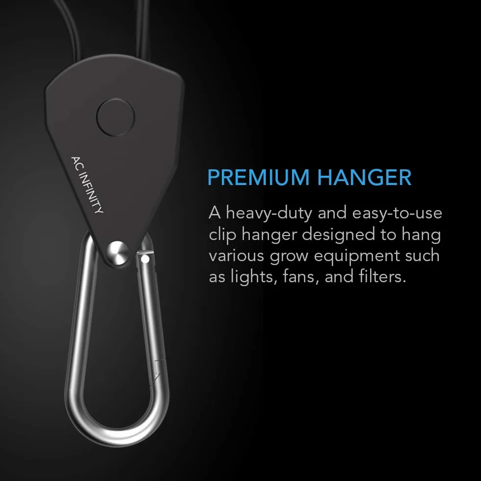 AC Infinity Percha de Cuerda Ajustable 0,3cm Acero Inoxidable Capacidad 150 Libras 1 Par