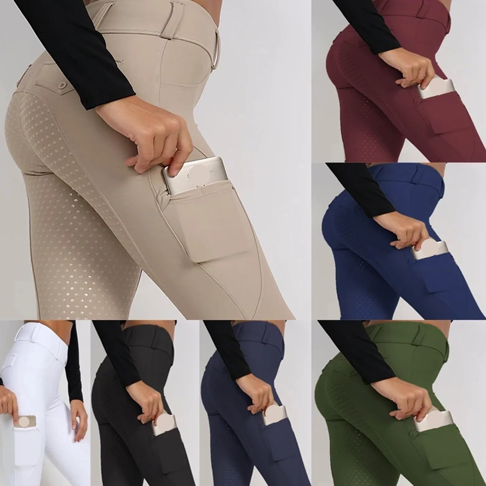 Pantalones De Montar A Caballo Mallas de Montar Silicona con Agarre Completo for Mujer, Pantalones a Caballo, Ropa Ecuestre para EquitacióN