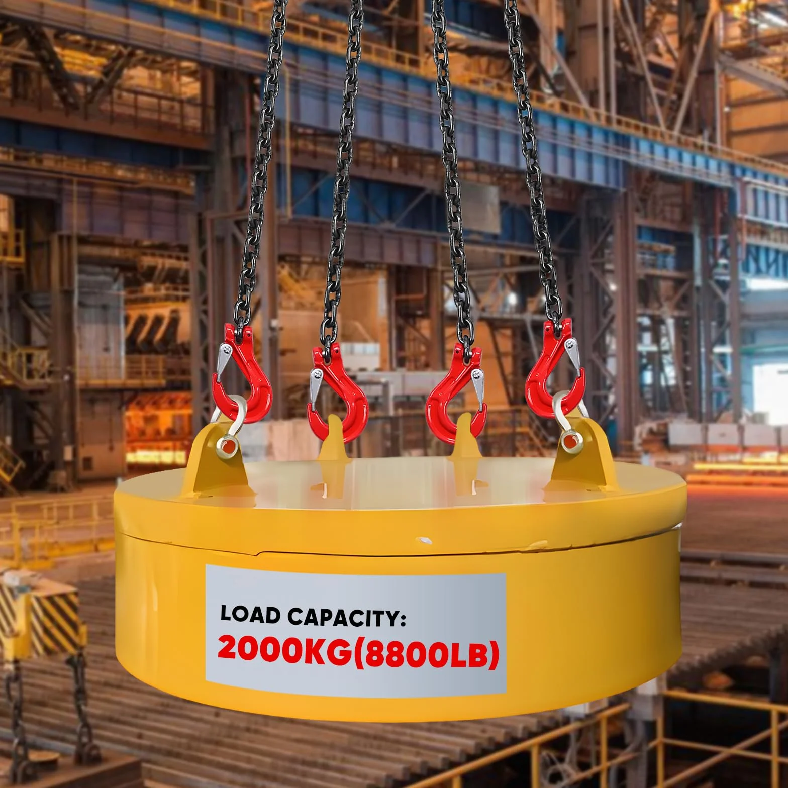 Elevador de Tambor Industrial 2T 2m 4 Cadenas para Grúa Montacargas