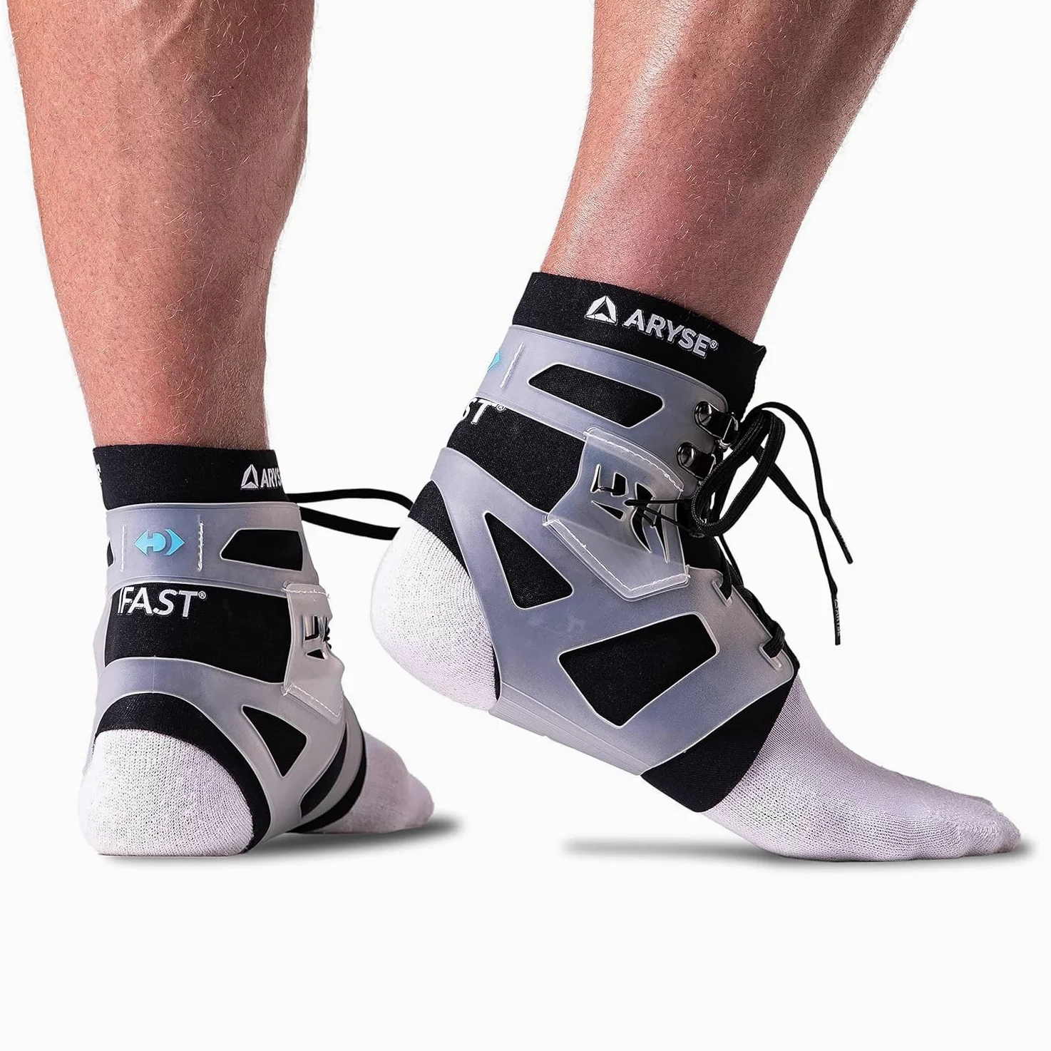 ARYSE IFAST - Tobillera estabilizadora - Soporte de tobillo superior para hombre y mujer - Baloncesto, béisbol, correr, fútbol, voleibol y mucho más - (M, esmerilado)