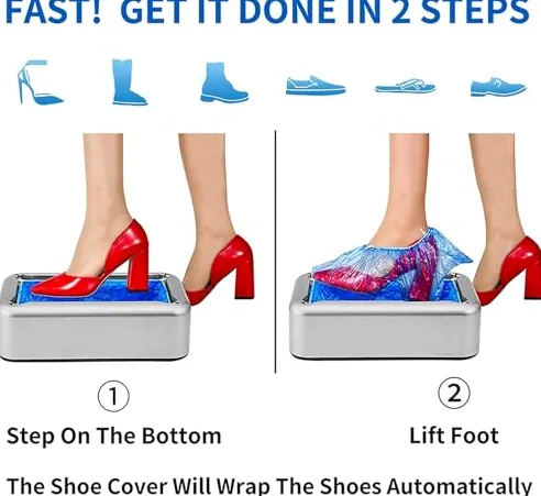 Dispensador de zapatos inteligente, dispensador automático de cubiertas de zapatos desechables con 200 cubrezapatos de plástico desechables, funda portátil para zapatos para el hogar, negocios, tienda