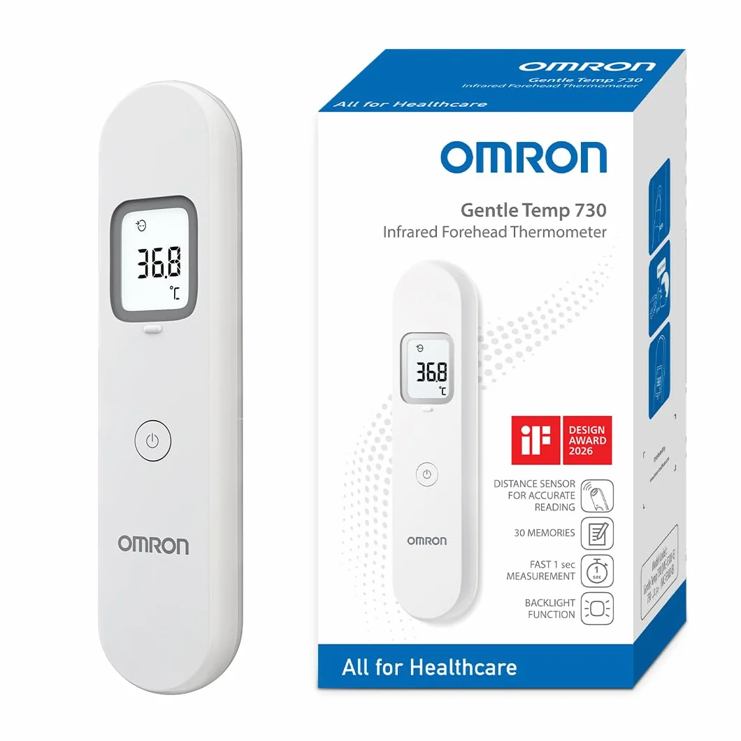 OMRON Gentle Temp 730 Termómetro digital sin contacto infrarrojos para frente líquidos y oído bebé rápido preciso con memoria