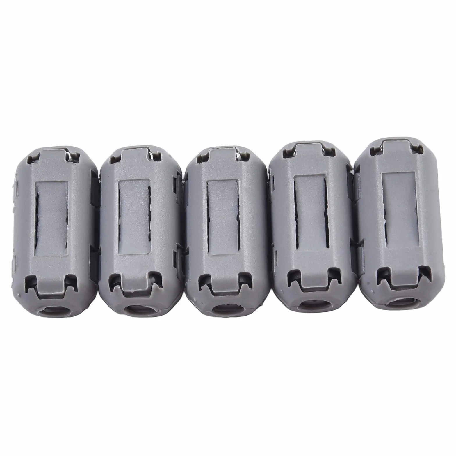 Anillo de filtro supresor de ruido de núcleo de ferrita, clip de cable de 5 mm para reducción de RFI, gris, paquete de 2