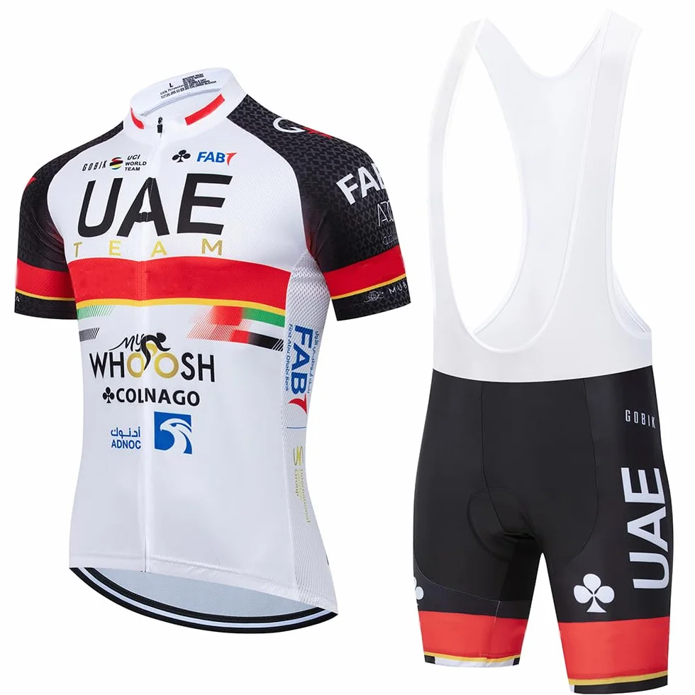 Conjunto de camiseta de ciclismo para hombre, con acolchado de gel 12D, camiseta de bicicleta de carretera + pantalones con peto, kit de ropa de ciclismo de secado rápido