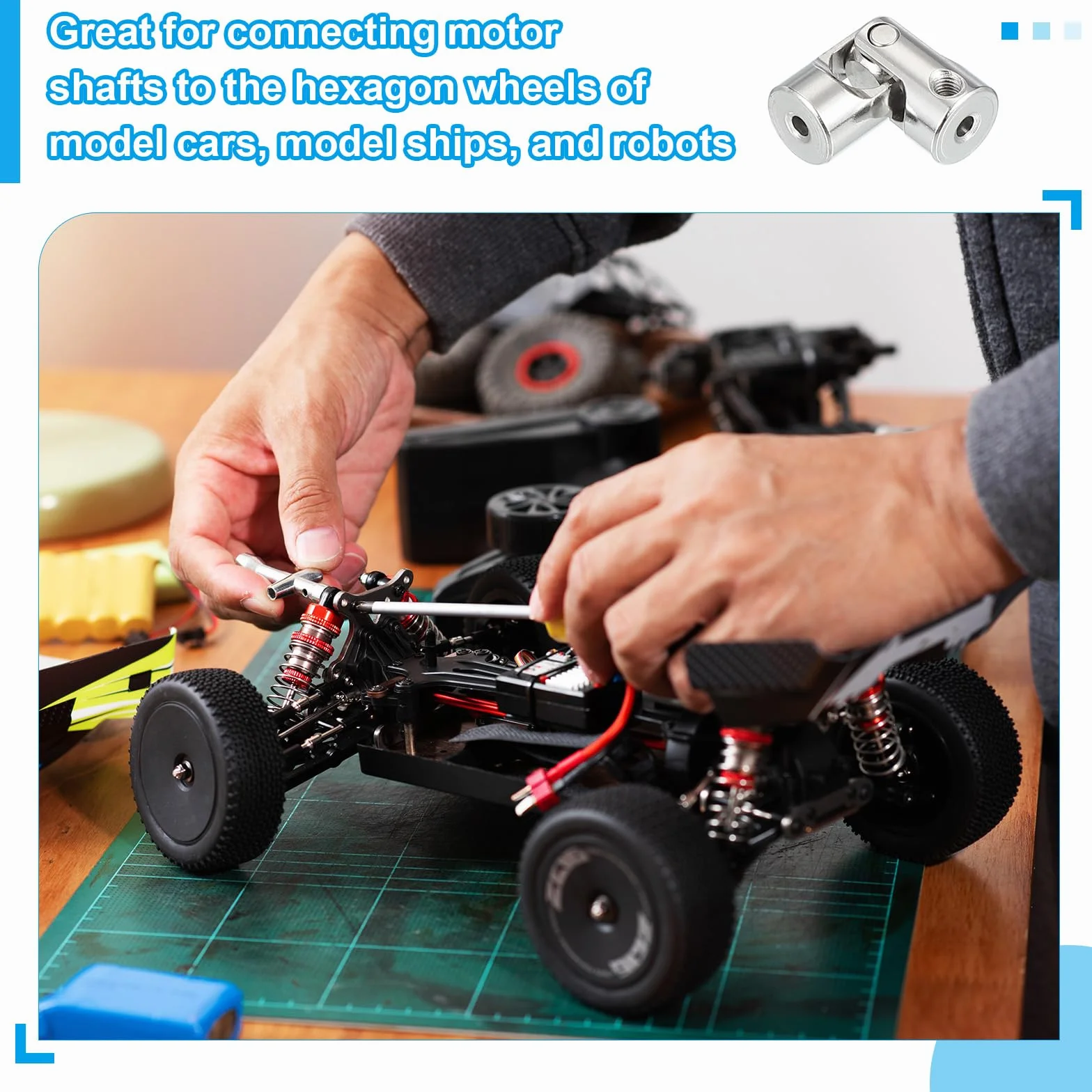 PATIKIL Acoplador de Junta Universal 5mm a 8mm Diámetro Interno, 2 Piezas para Motores y Robots