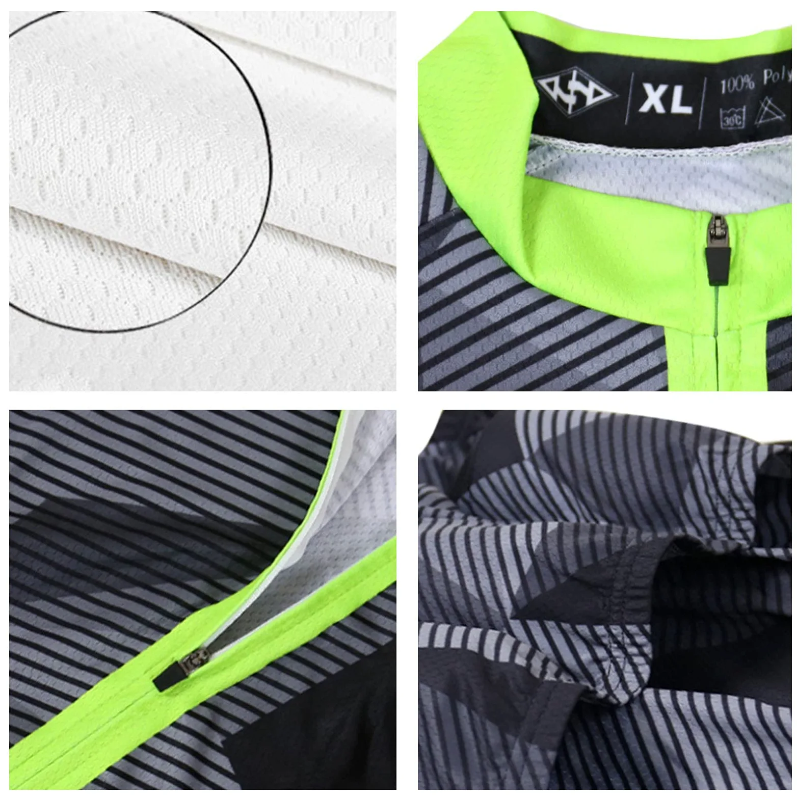 Hombres Ciclismo Jersey Traje Ropa Patrón de Rayas Bicicleta de Montaña Bicicleta de Carretera Pantalón de Manga Larga con Pechera Acolchada