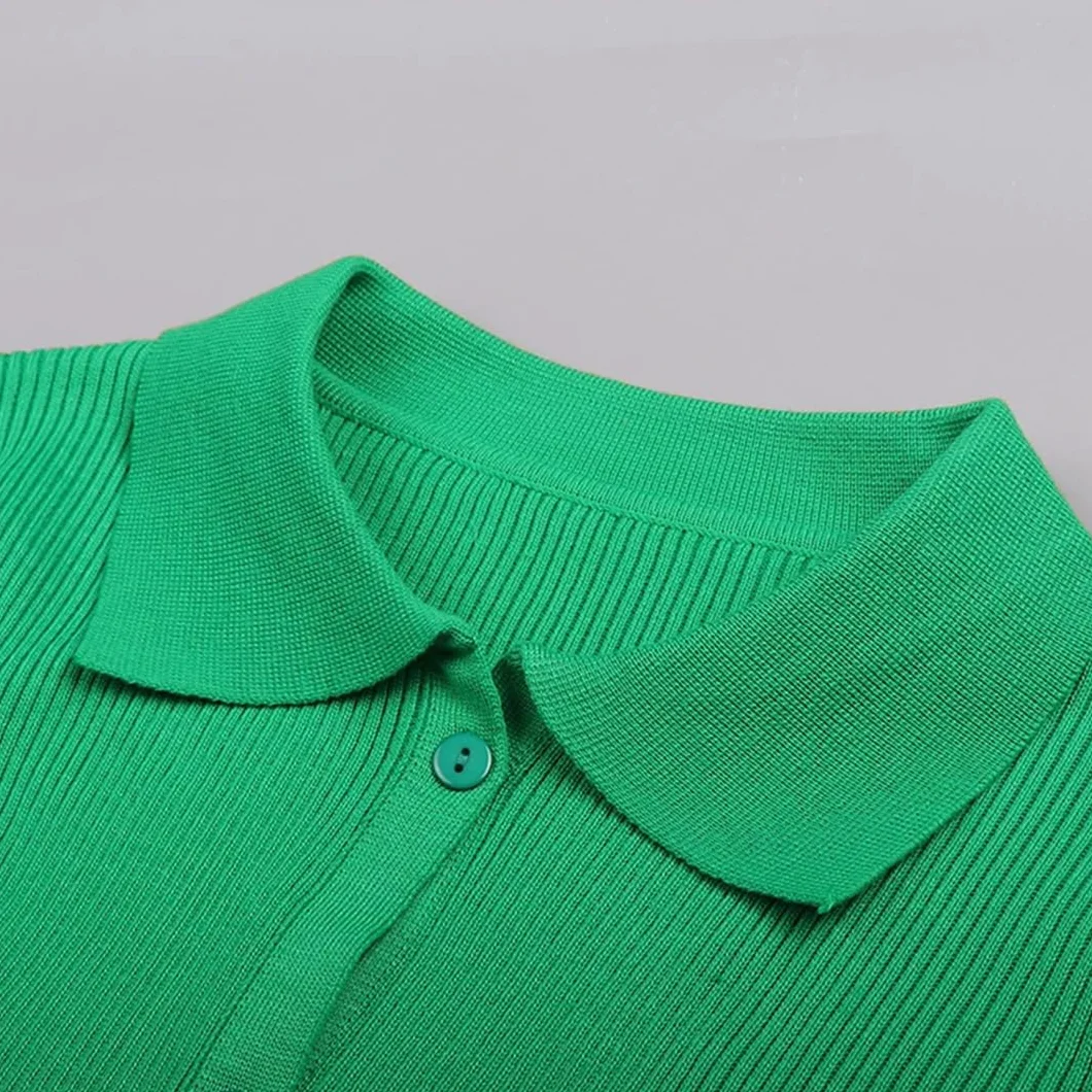 Vestido de invierno para mujer, de punto, ajustado, de manga larga, con botones, casual, para fiesta