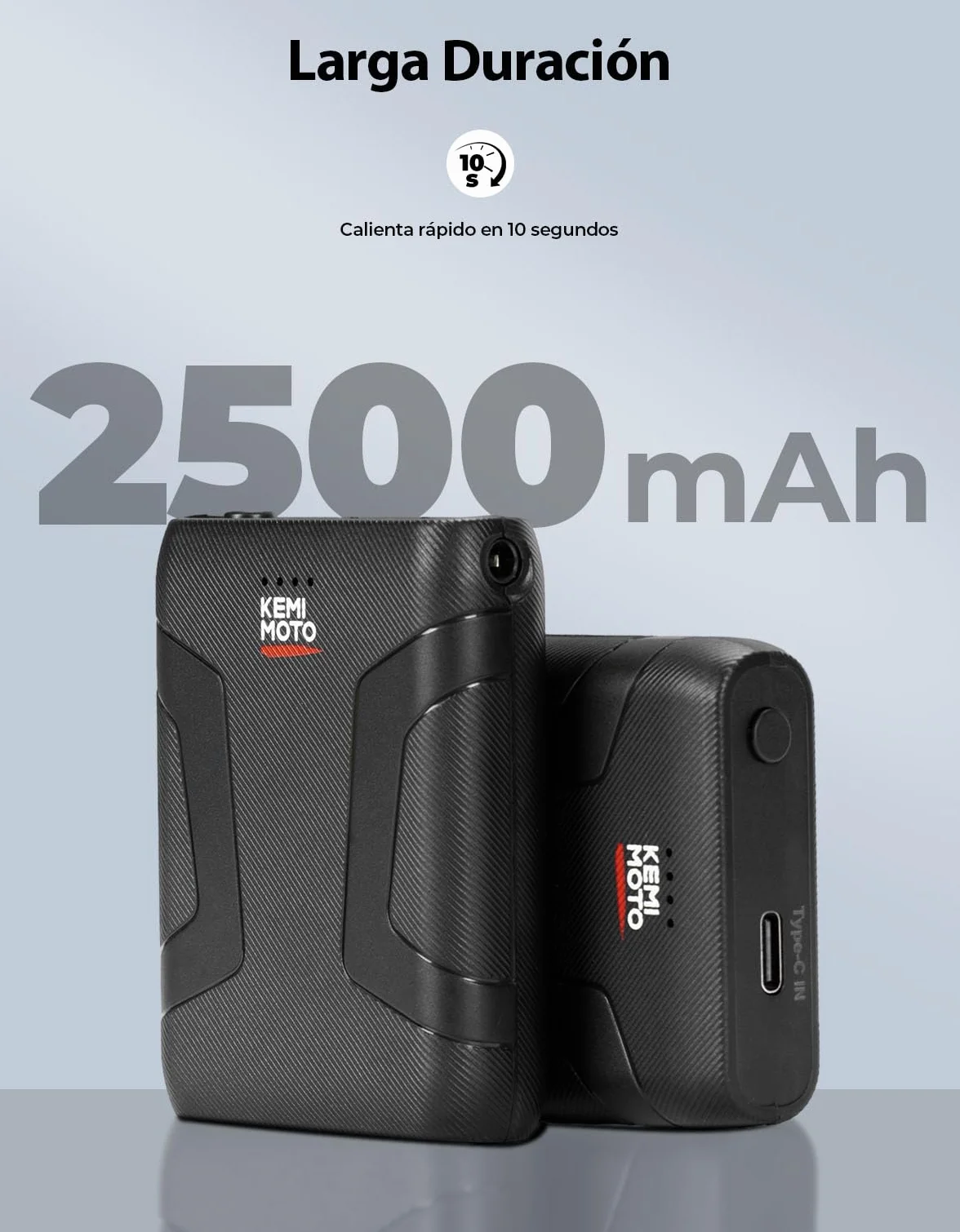 KEMIMOTO Guantes Calefactables, Guantes Moto Térmicos con Batería 2500 mAh, Guantes Moto Invierno Hombre y Mujer, Resistente al Desgaste para Moto, Esquí, Actividades Hielo Nieve