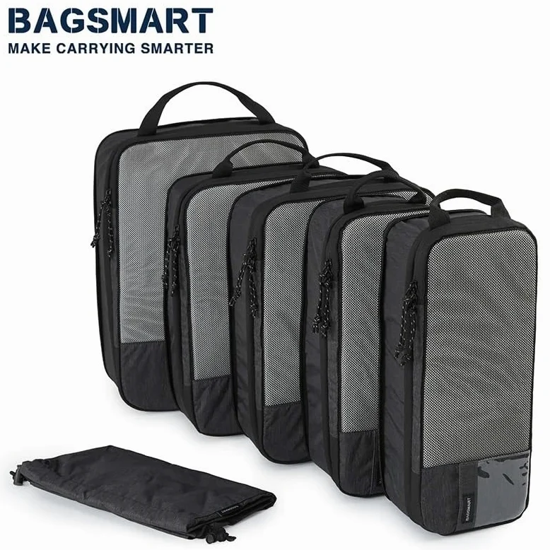 Cubos de Embalaje de compresión para Viajes Cubos de Embalaje de compresión expandibles Bolsas de Almacenamiento de Viaje livianas para Equipaje para organizar Ropa y Accesorios Artículos