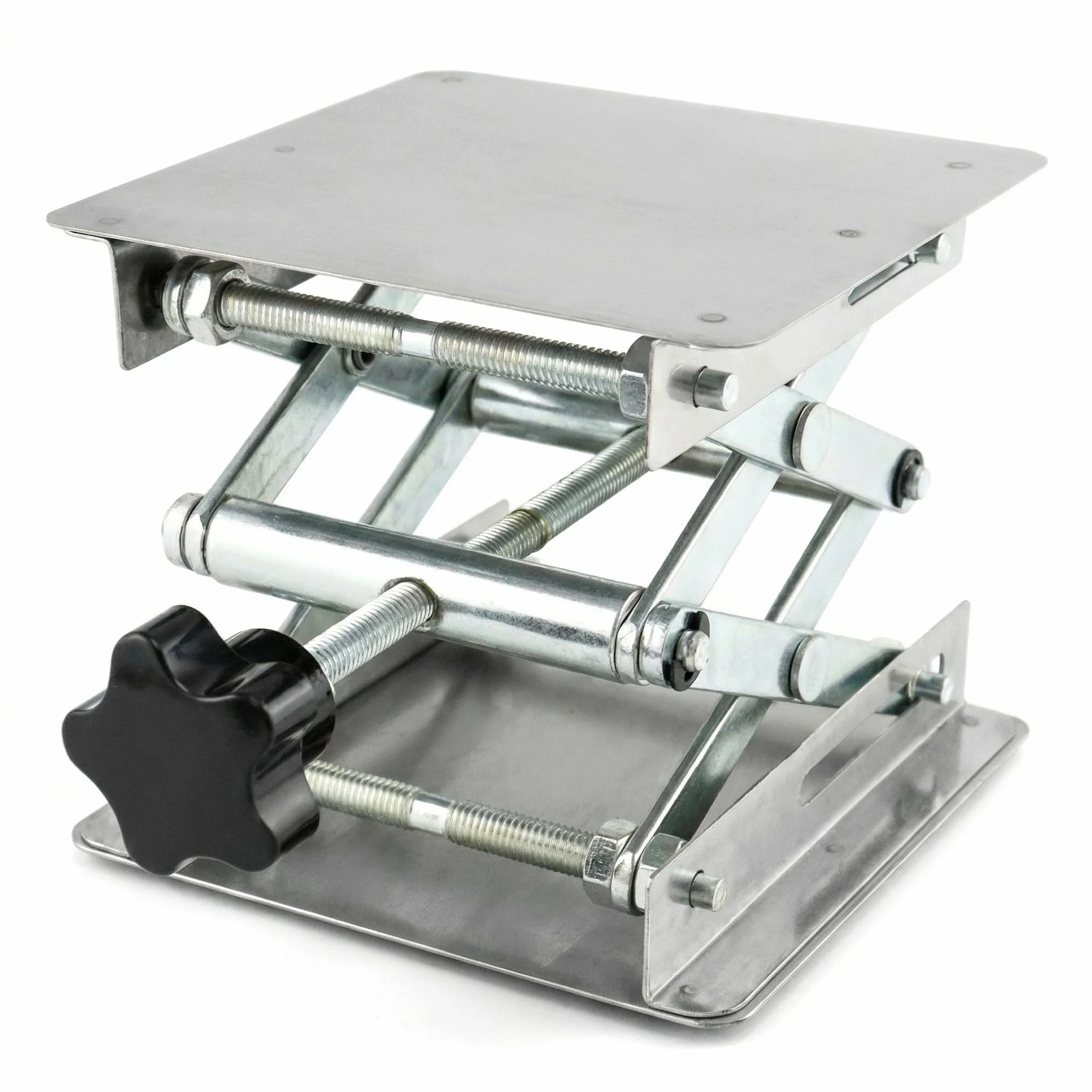 QWORK Elevador de Laboratorio 100x100mm Plataforma Elevadora de Acero Inoxidable 5KG