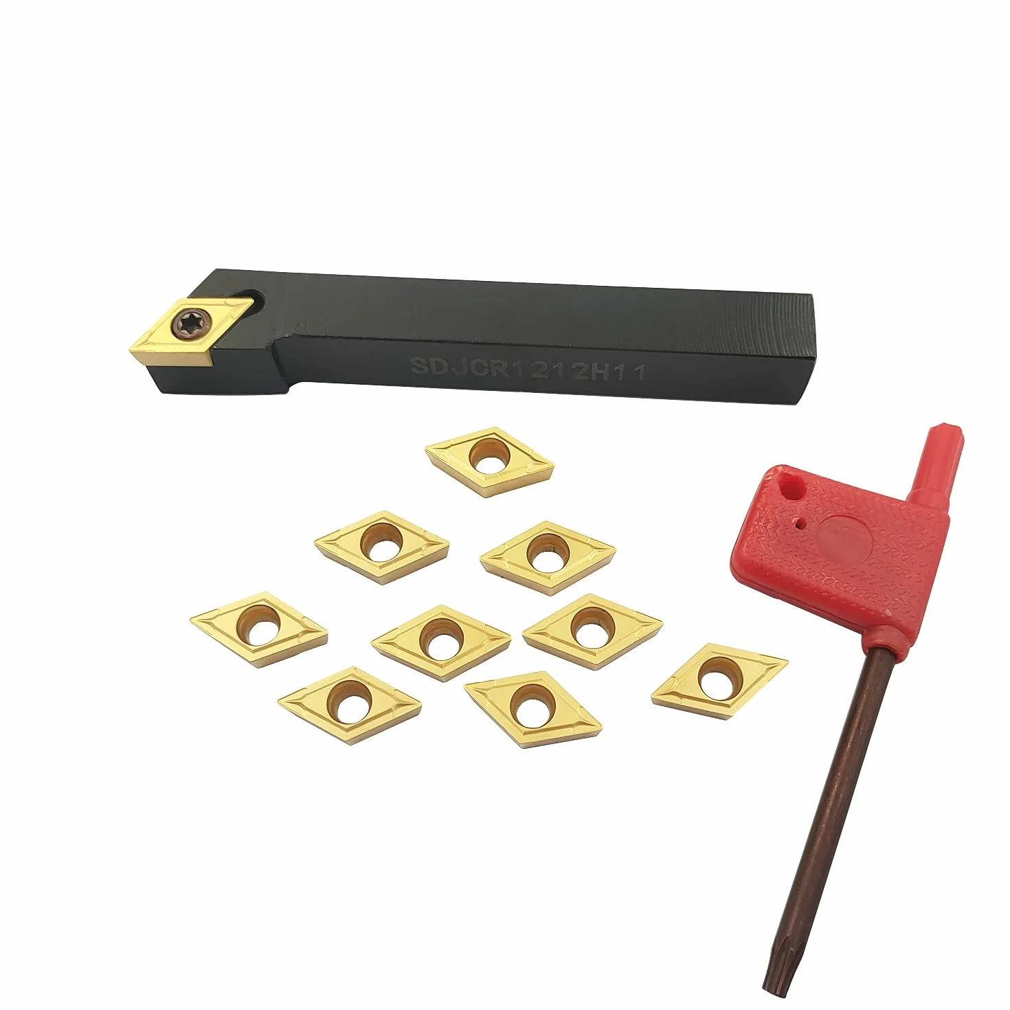 Soporte para herramientas de torneado CNC SDJCR1212H11 con insertos DCMT32.51 DCMT11T304 y llave T15