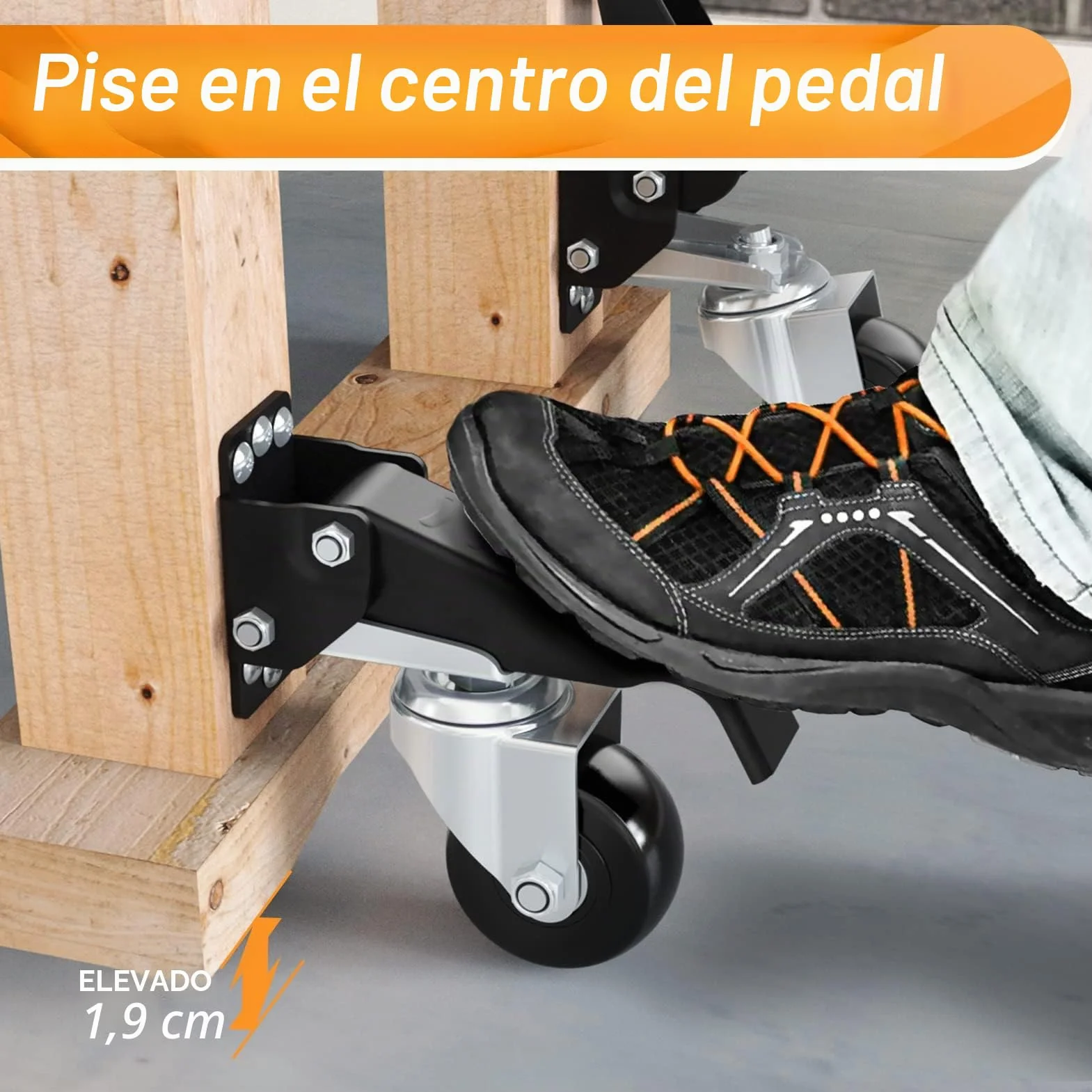 SOLEJAZZ Juego de ruedas retráctiles 330 kg para bancos de trabajo