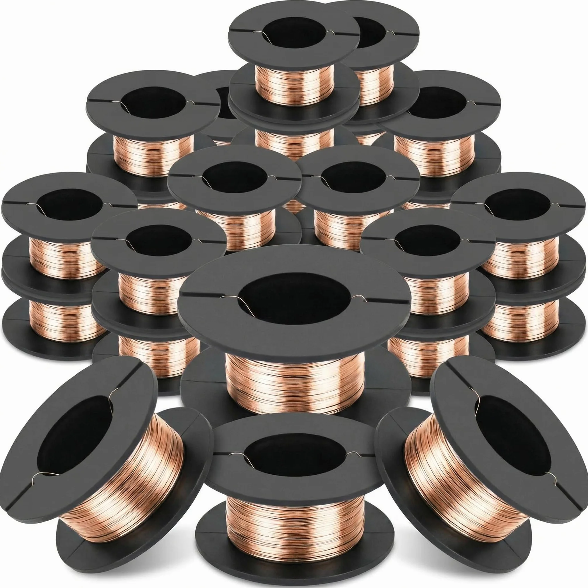 QWORK 25 Piezas Alambre de Cobre Esmaltado 0.1mm 8M Longitud, Alambre Magneto para Conexiones Soldaduras