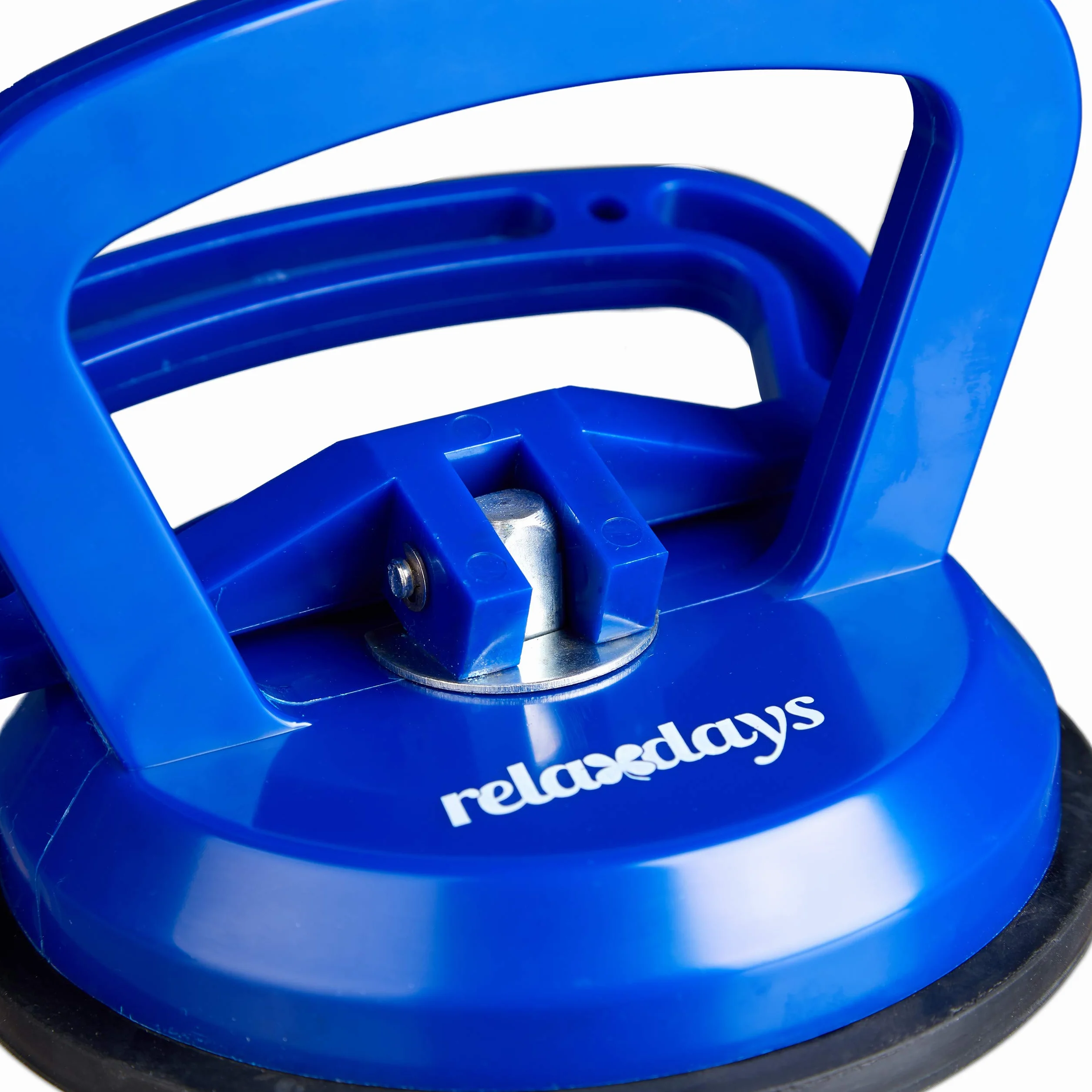 Relaxdays Ventosas para cristal, Portadores de paneles, Hasta 45 kg, Ø 12 cm, 2 Uds., Azul