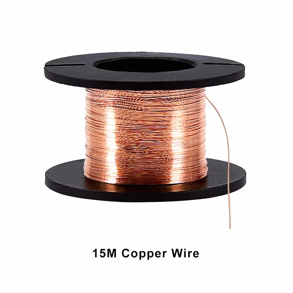 VOBOR Alambre de Cobre Desnudo Sólido 0.1mm Bobinado Esmaltado 5 Piezas