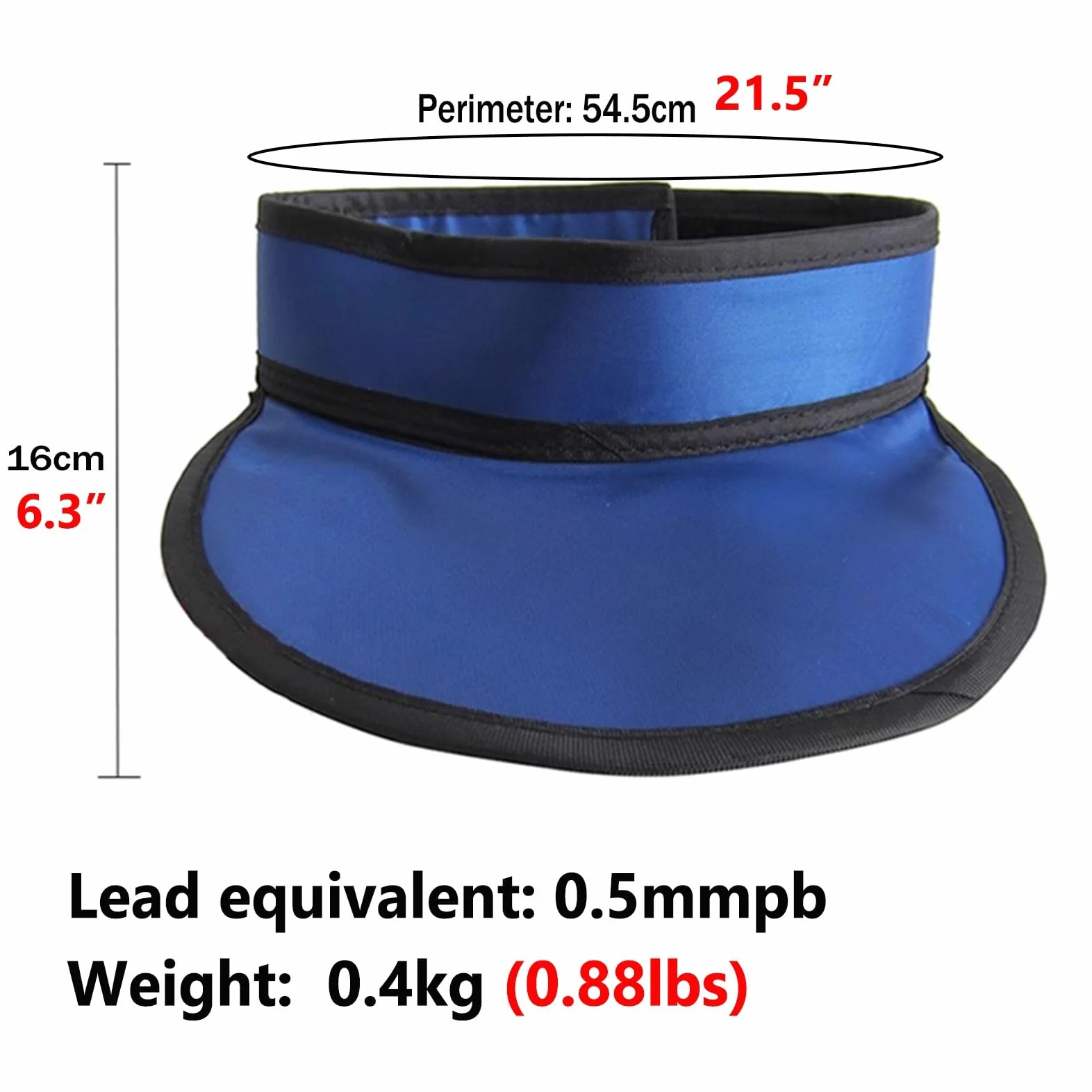 Delantal de Plomo Collarín para Tiroides 0,5 mmpb Protector de Cuello Ajustable Antiestático Rayos X