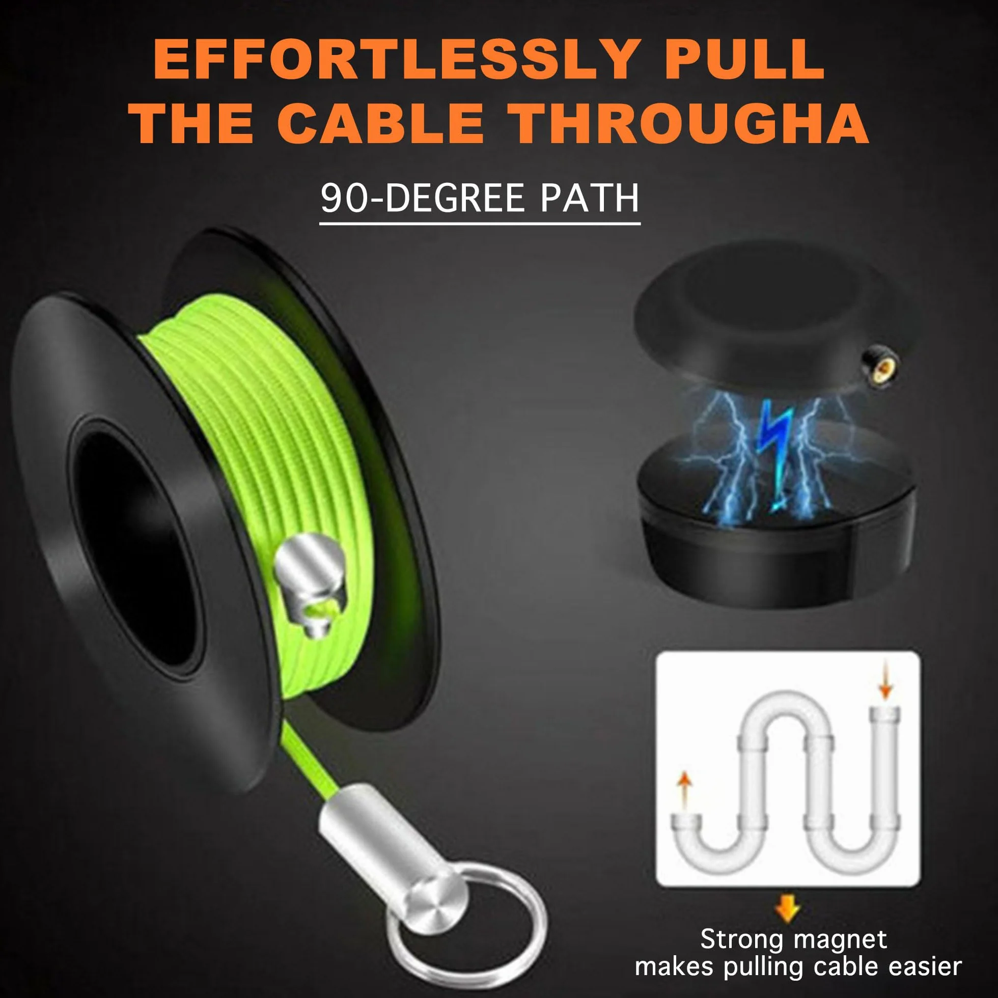 Extractor de cables magnético sistema guía herramienta extracción eficaz diferentes superficies tubos