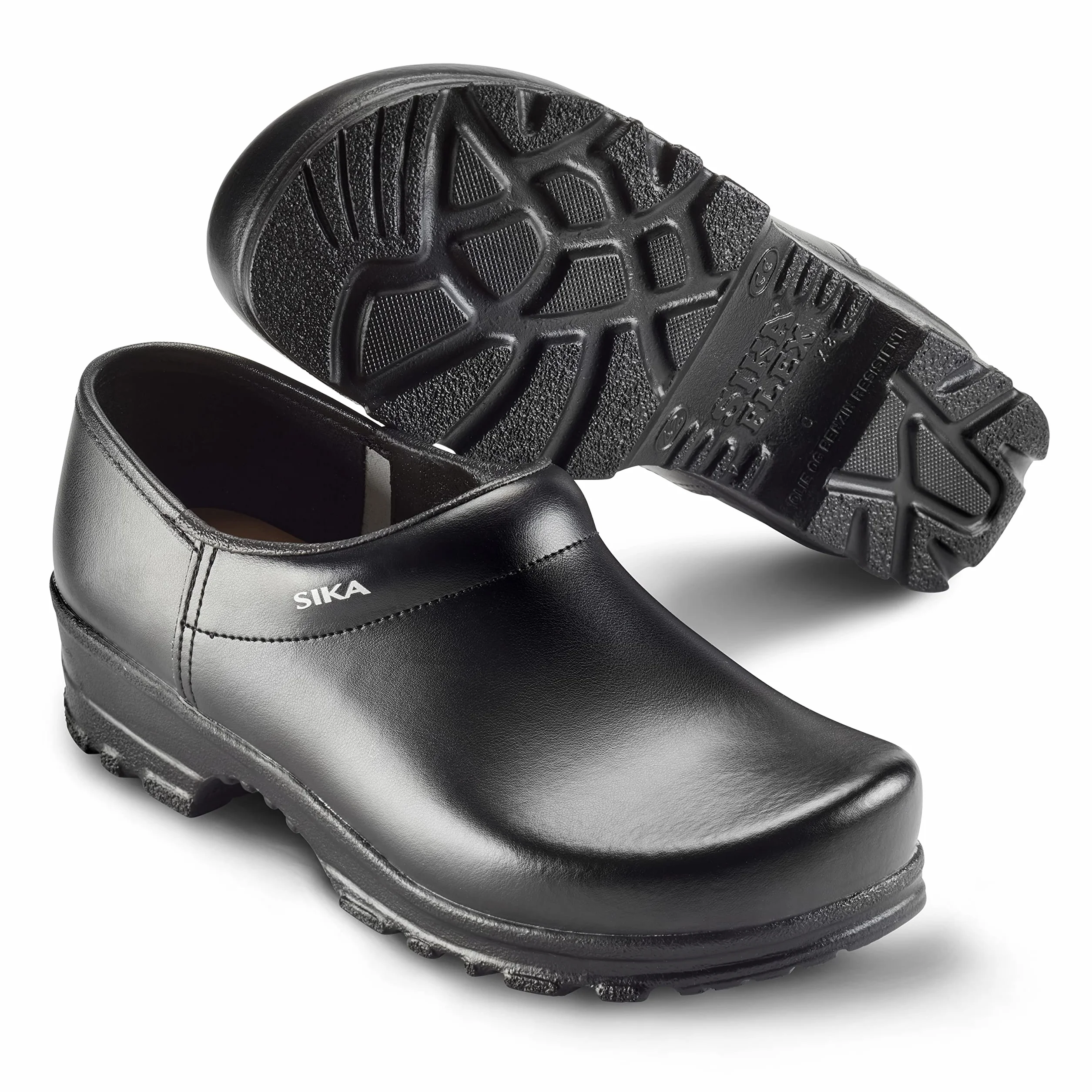 SIKA - Zuecos de cuero para mujer negro negro, color negro, talla 45