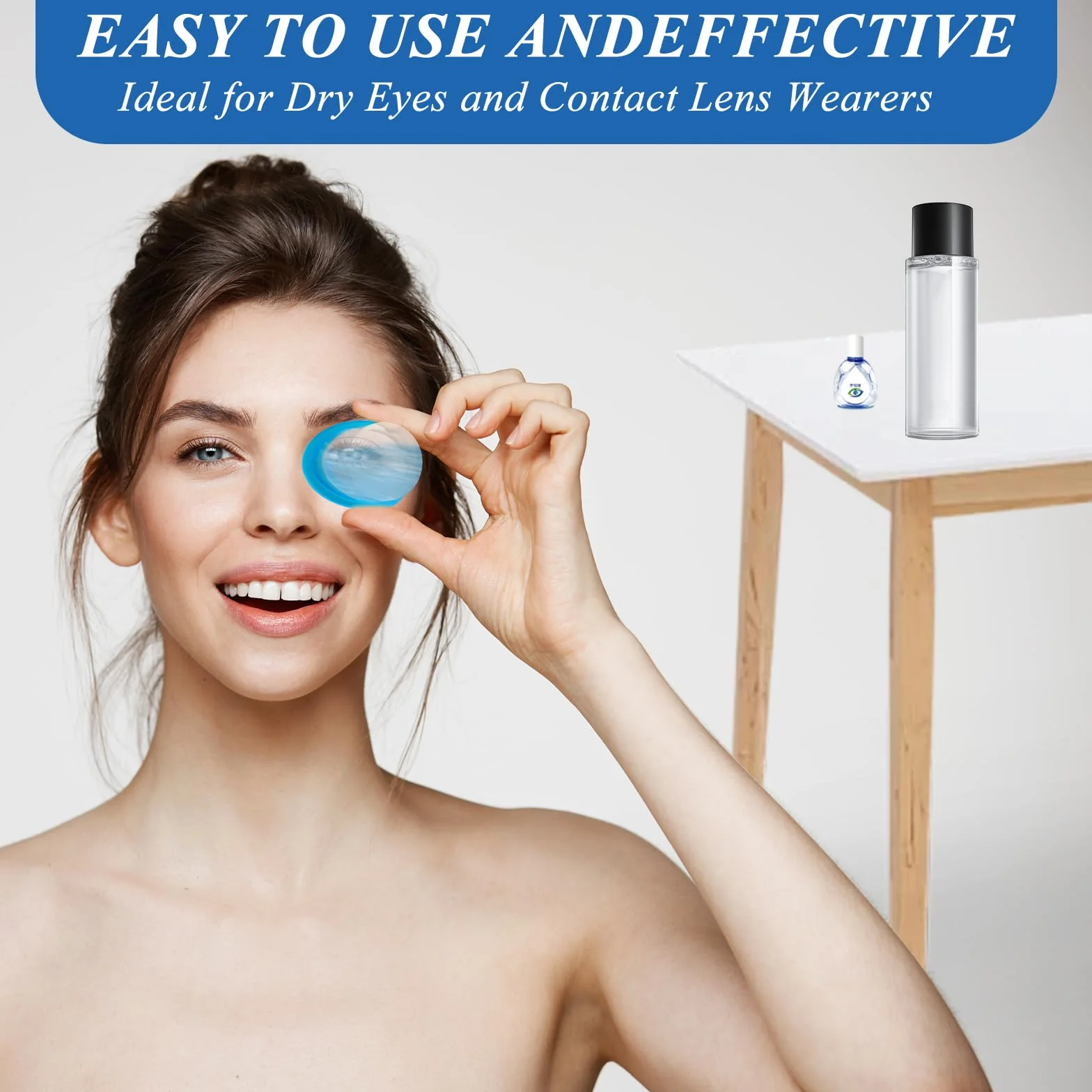 Bandeja de ducha reutilizable de silicona para lavado de ojos, 4 piezas 10ml, herramienta de limpieza portátil