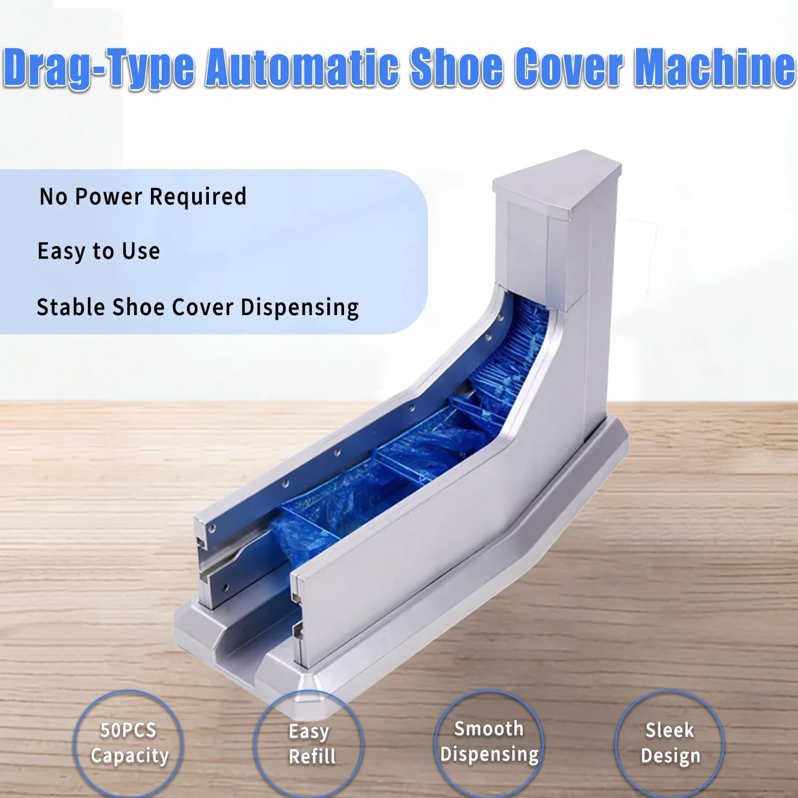 Dispensador Automático de Cubrezapatos, Dispensador de Cubrezapatos Desechables con 200 Fundas, Fácil de Usar, Dispensación Estable para Hogar Oficina Taller