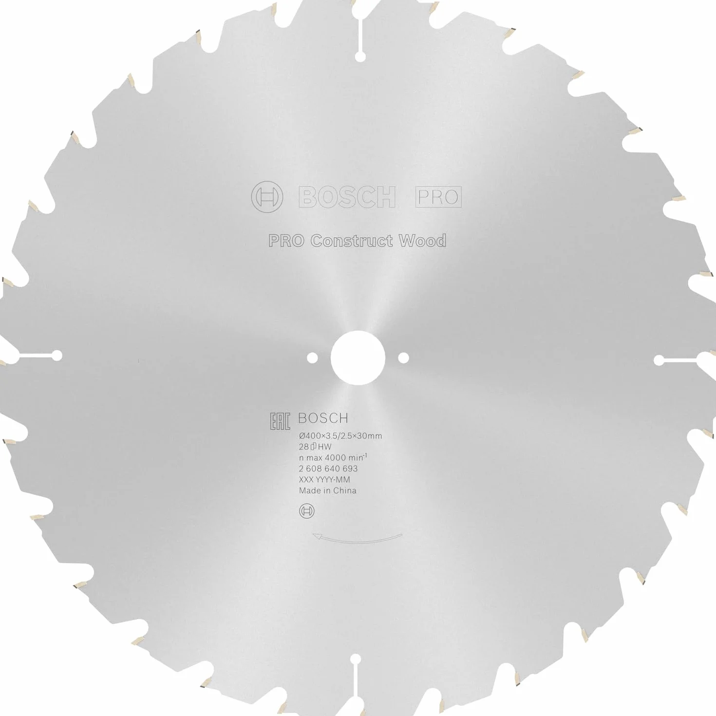 Bosch Hoja de sierra circular Construct Wood 400 x 30 x 3,5 mm 28