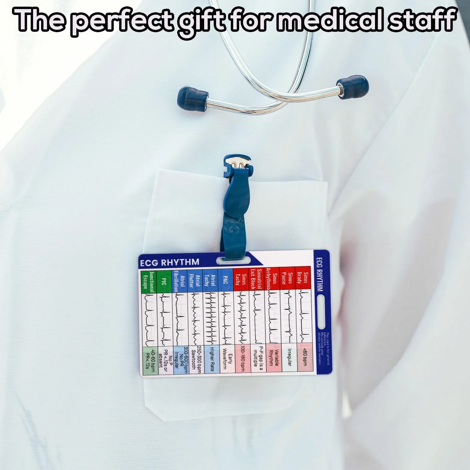 Tarjeta de Identificación de Ritmo Eléctrico Cardíaco, Guía de Referencia Acrílica Vertical para Enfermeras y Médicos