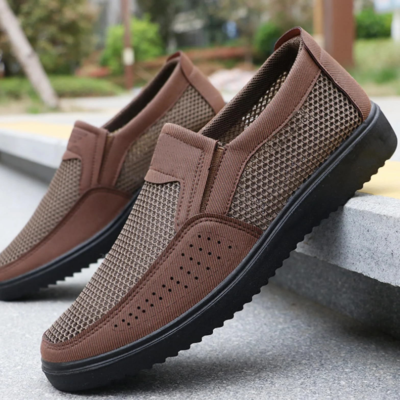 Zapatos ortopédicos de malla transpirable para hombre, cómodos, ligeros, antideslizantes, para verano, al aire libre, cómodos y ligeros