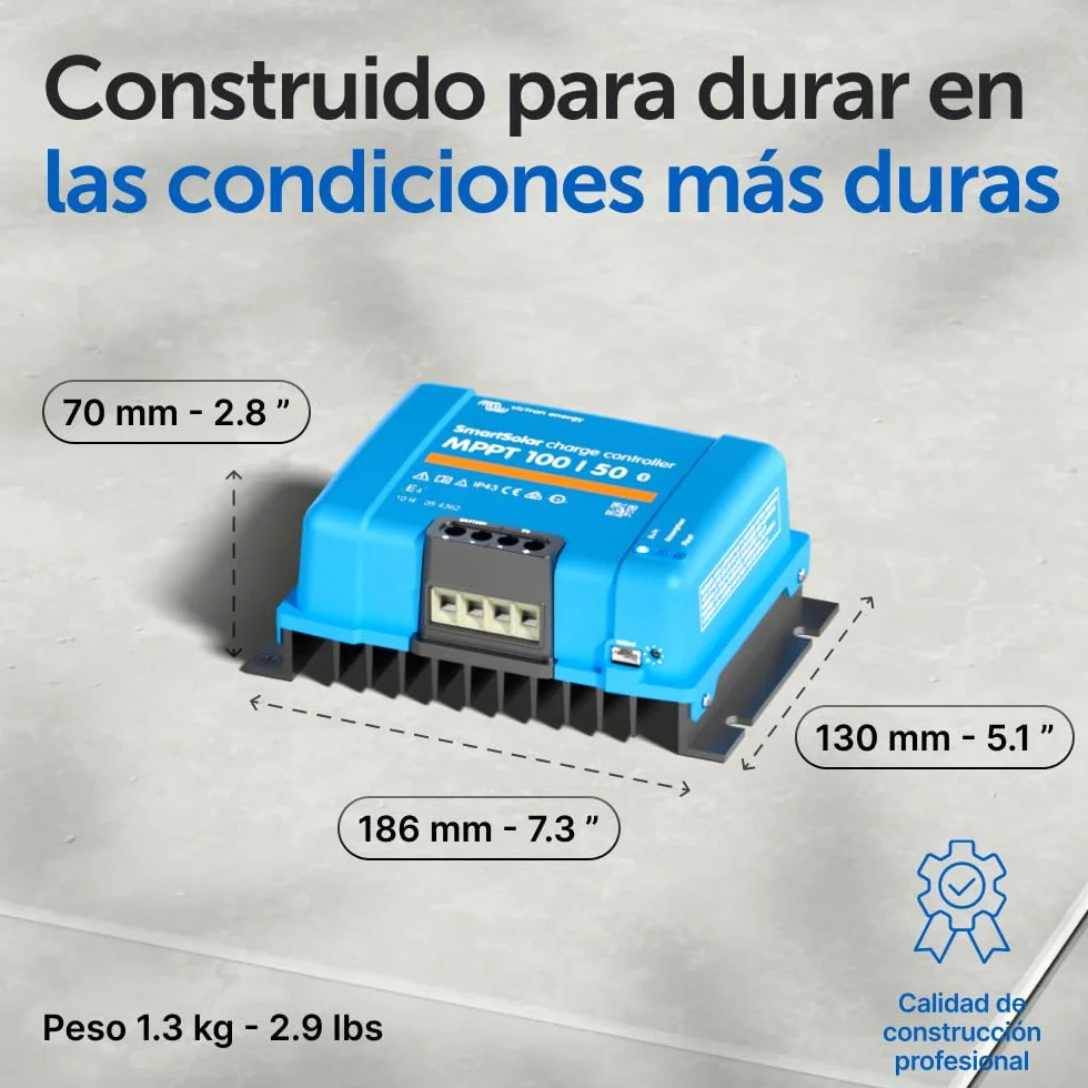 Victron Energy SmartSolar MPPT 100V 50A 12/24V Controlador de Carga Solar con Bluetooth